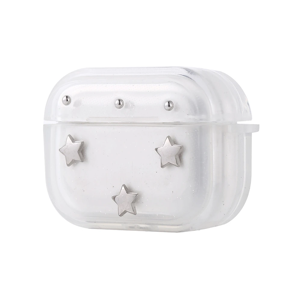 Apple Airpods Pro 2 Ecruz Airbag 44 Airbag Tasarımlı Simli Şeffaf Kutup Kılıf