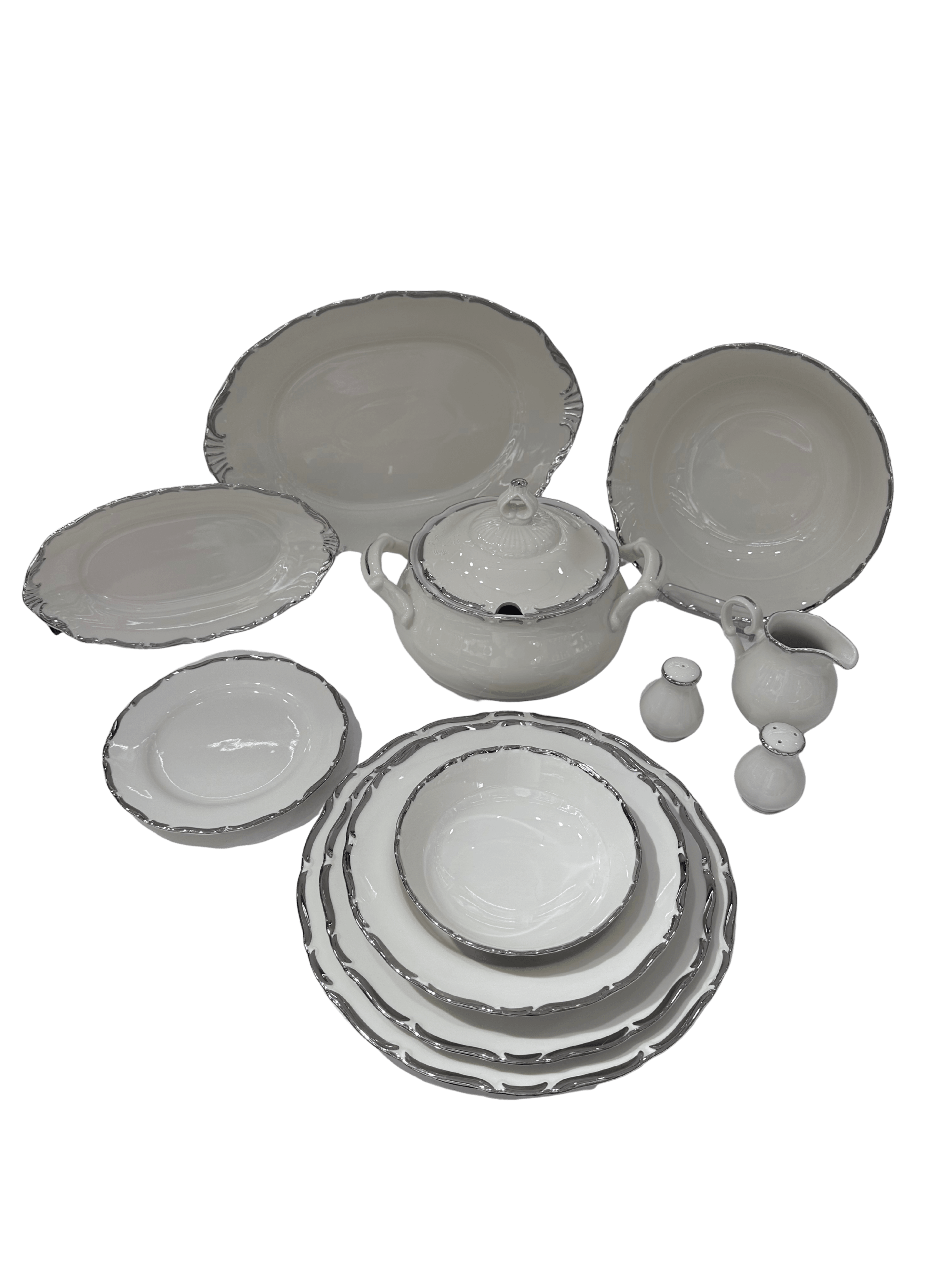Jeremy 5 Mm Platin 72 Parça 12 Kişilik Yemek Takımı