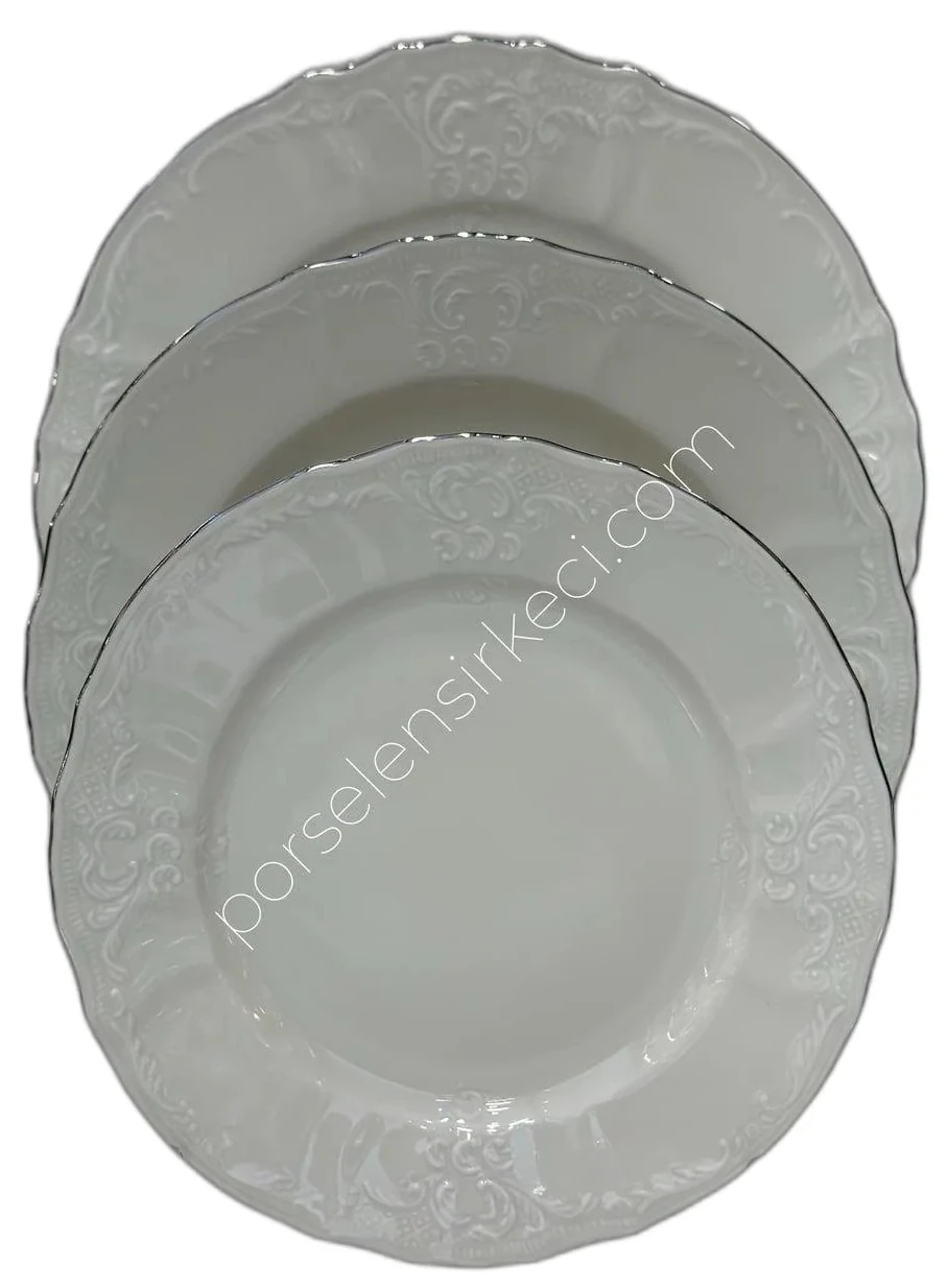 Bernadotte Bant Platin 77 Parça 12 Kişilik Yemek Takımı