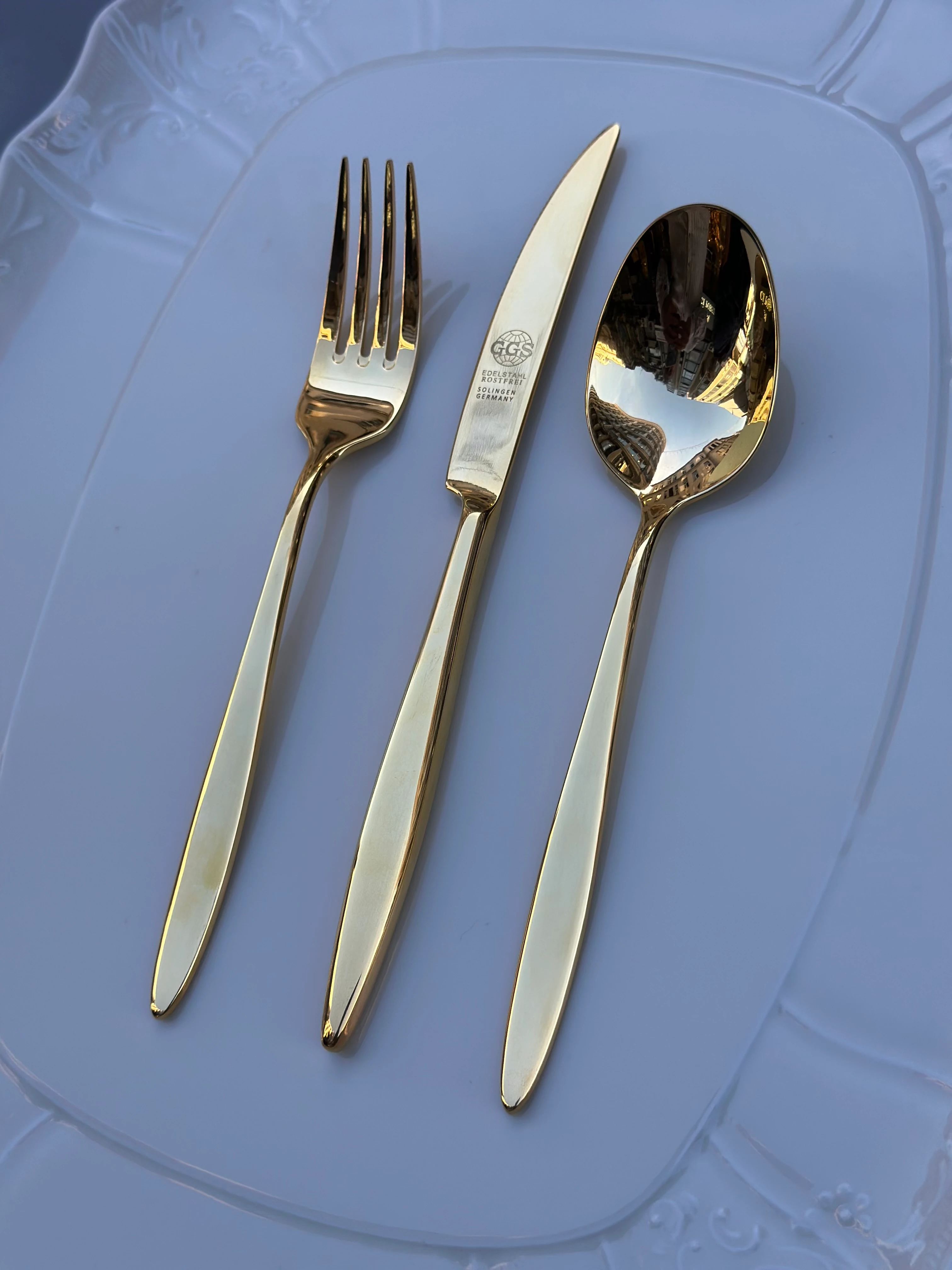 Young full Altın 96 Parça 12 Kişilik Çatal Kaşık Seti