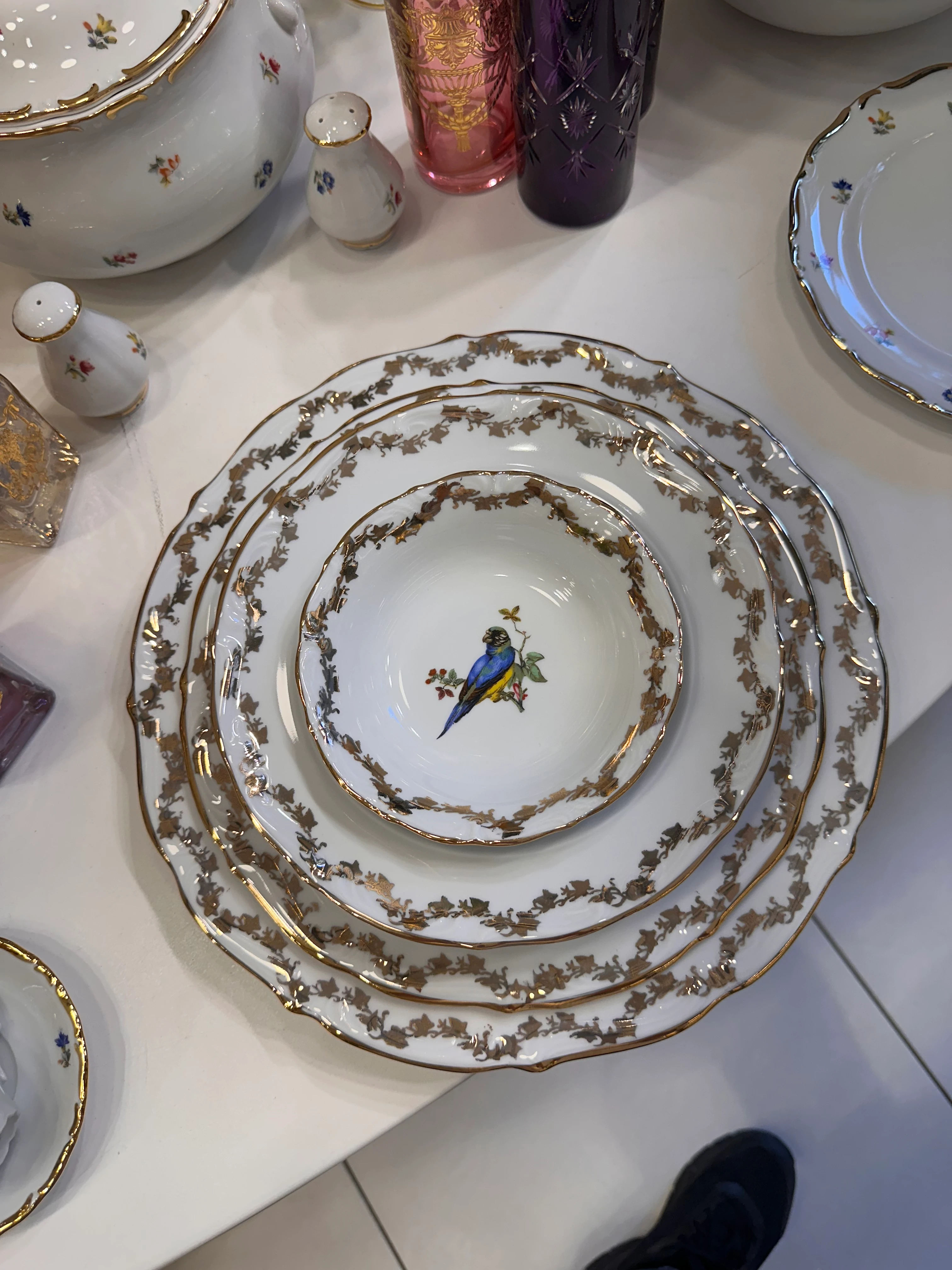 S.Clairy antik birds 62 Parça 12 Kişilik Yemek Takımı