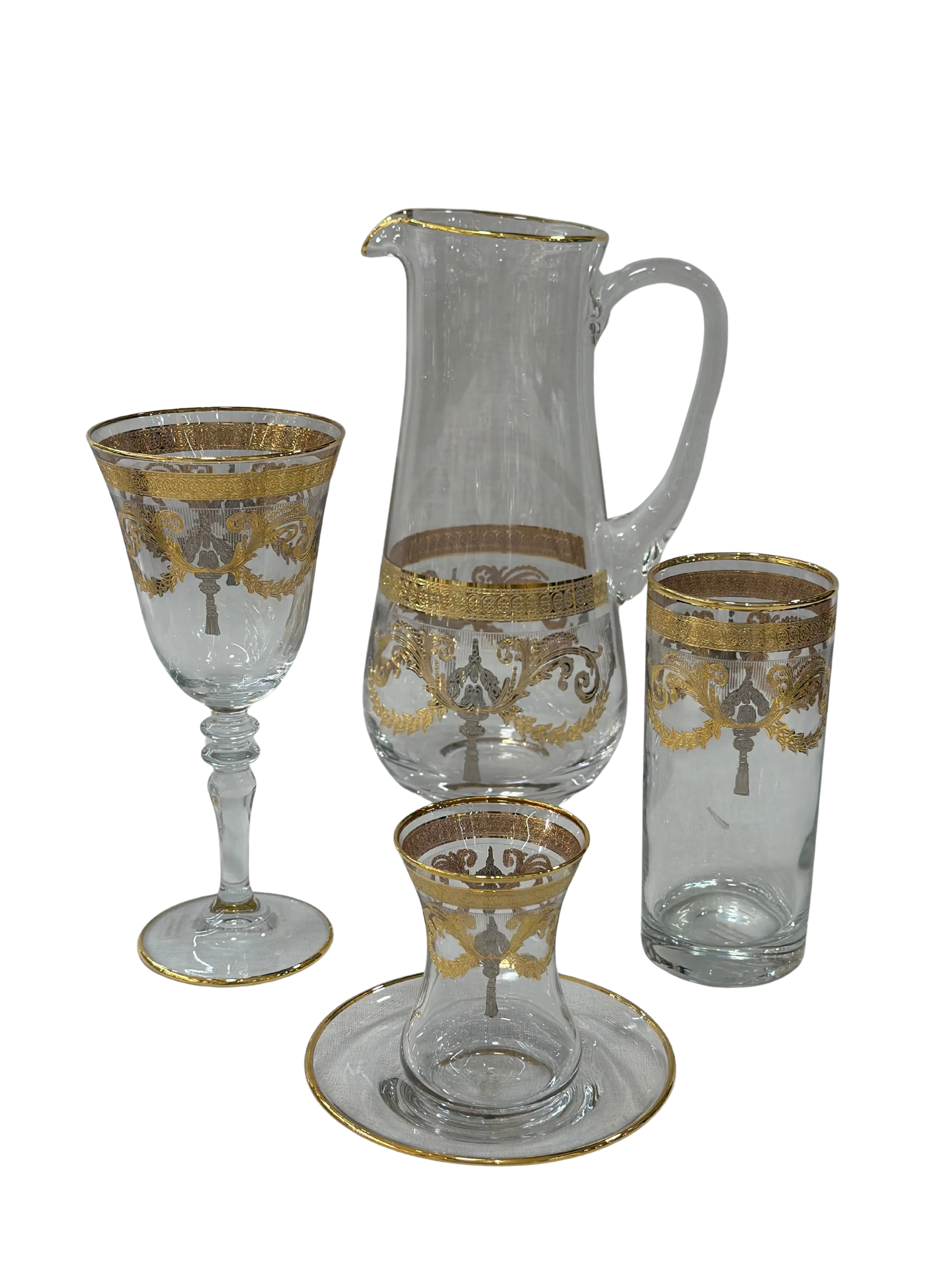 Alegro Gold + Gümüş 49 Parça 12 Kişilik Bardak Seti