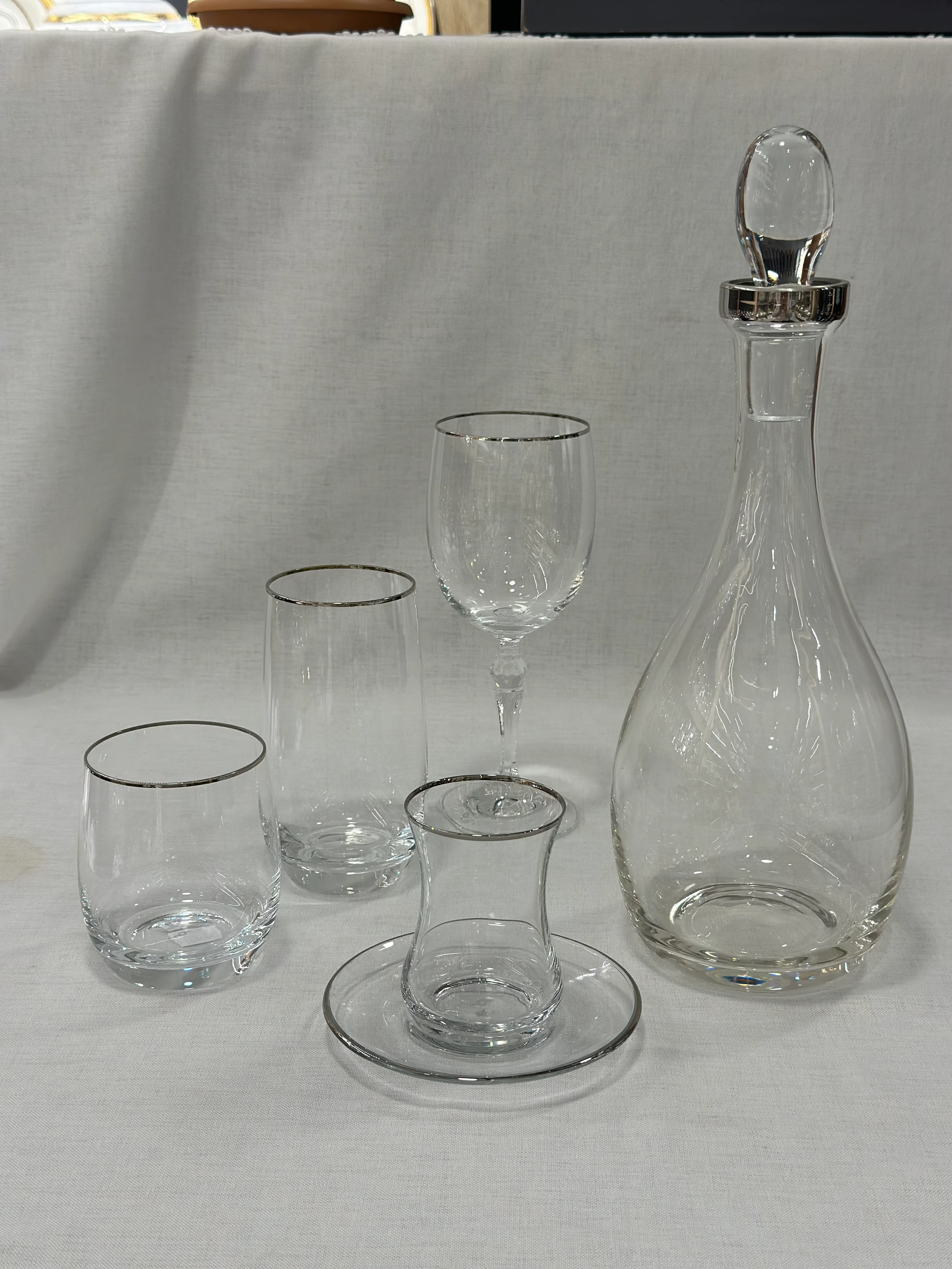 61 Parça 12 kişilik bardak seti gümüş bant