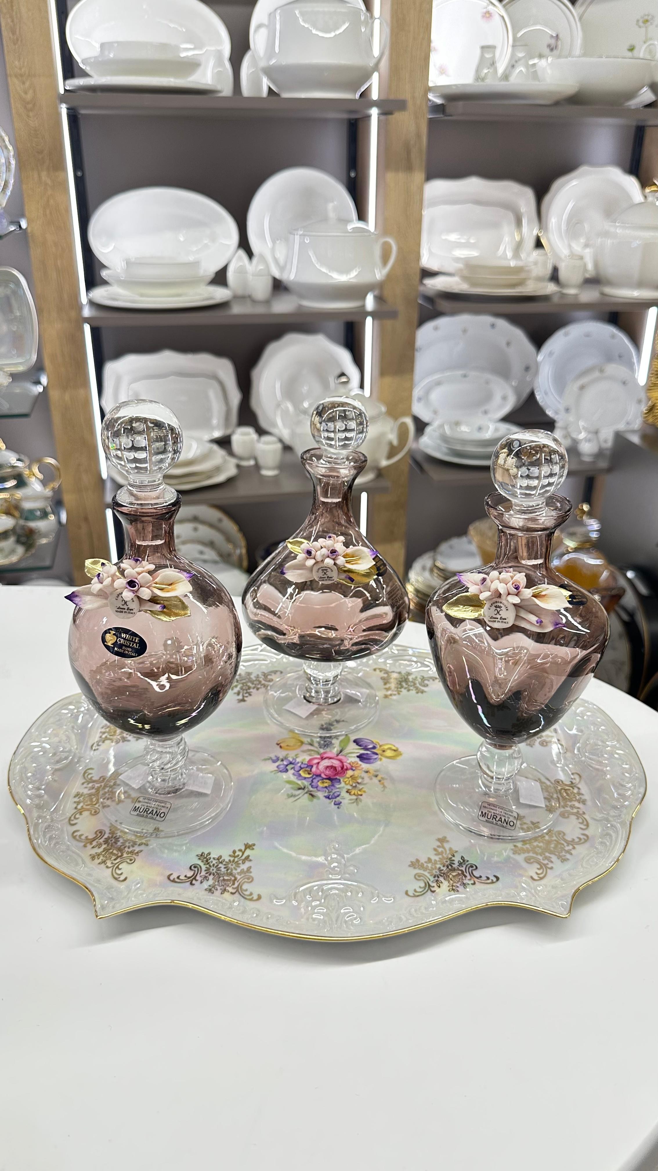 Murano İtalyan El Yapımı Karaf