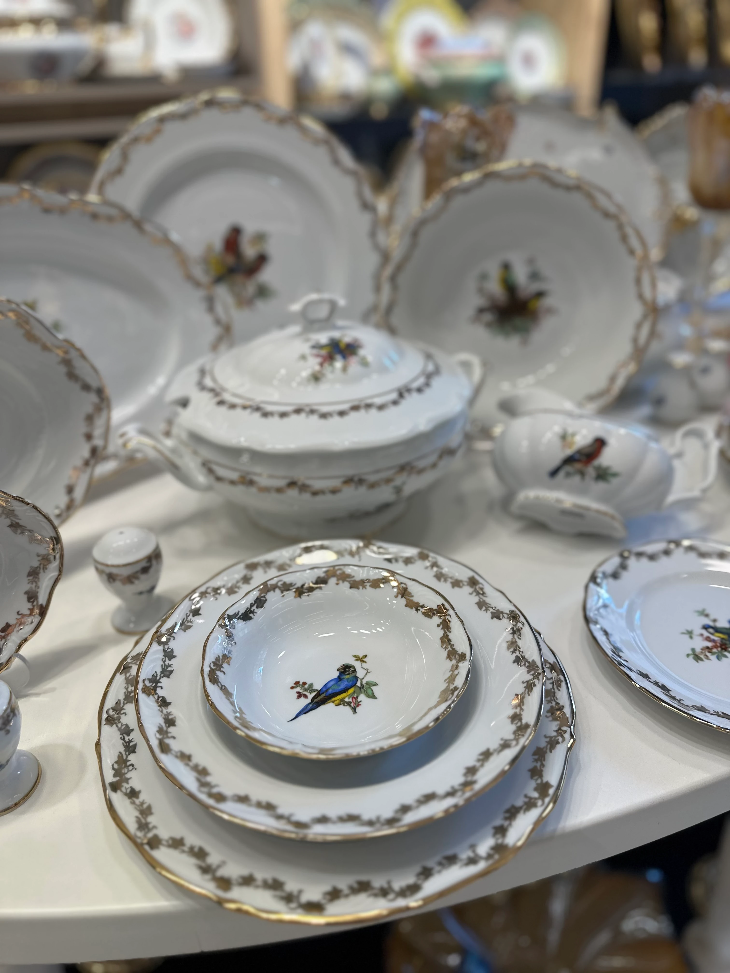 S.Clairy antik birds 62 Parça 12 Kişilik Yemek Takımı