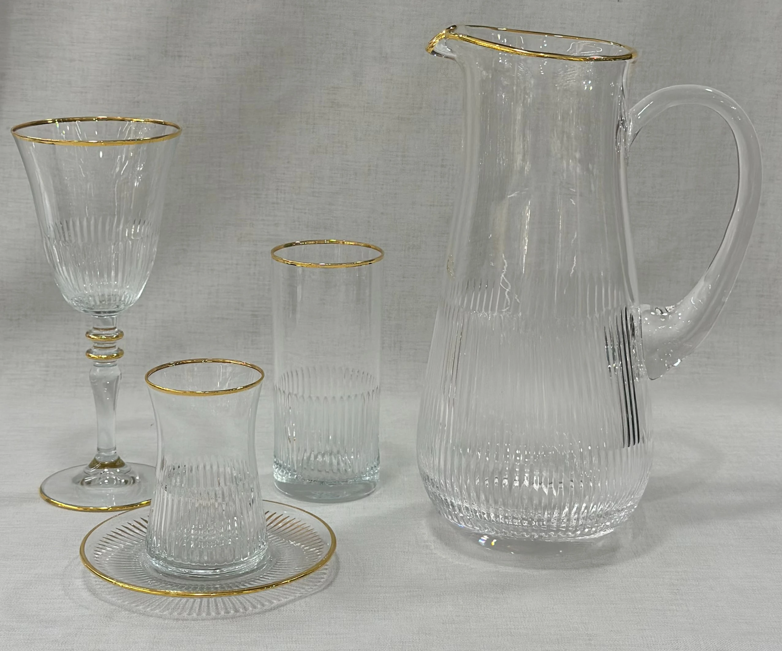 S.GLASS EL KESME ALTIN BANT 49 parça 12 kişilik bardak seti