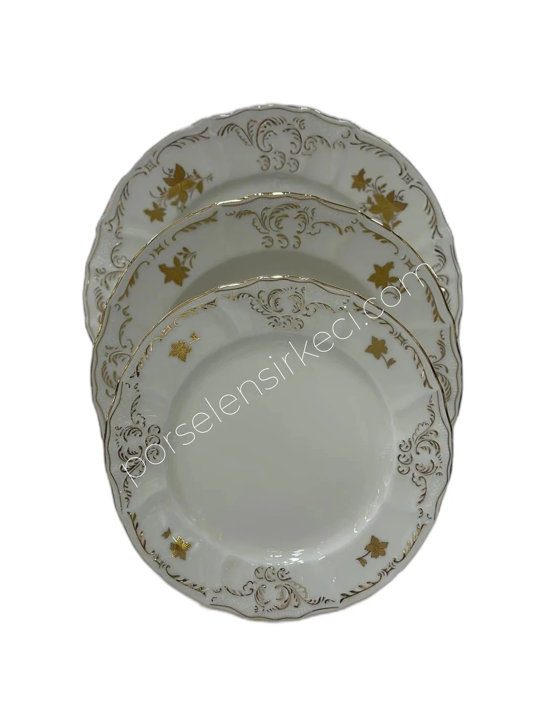 Bernadotte İngiliz Altın Yaprak 77 Parça 12 Kişilik Yemek Takımı