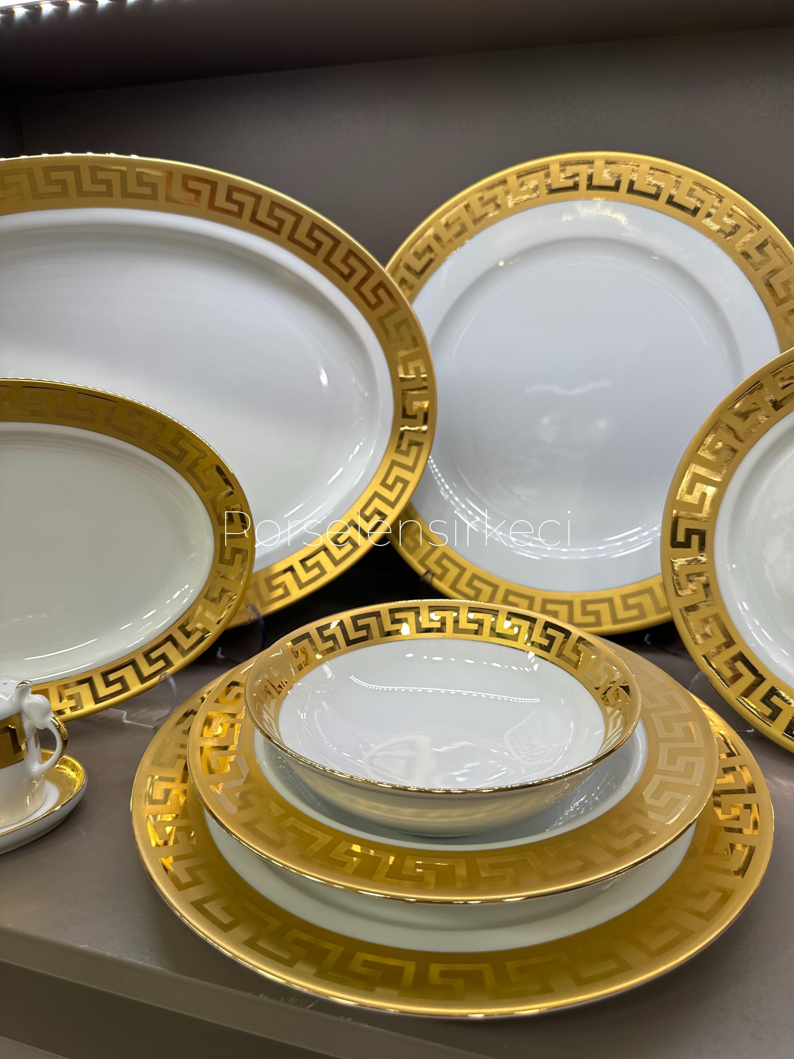 Depos T. Limoges Greca Oro 60 Parça 12 Kişilik Yemek Takımı