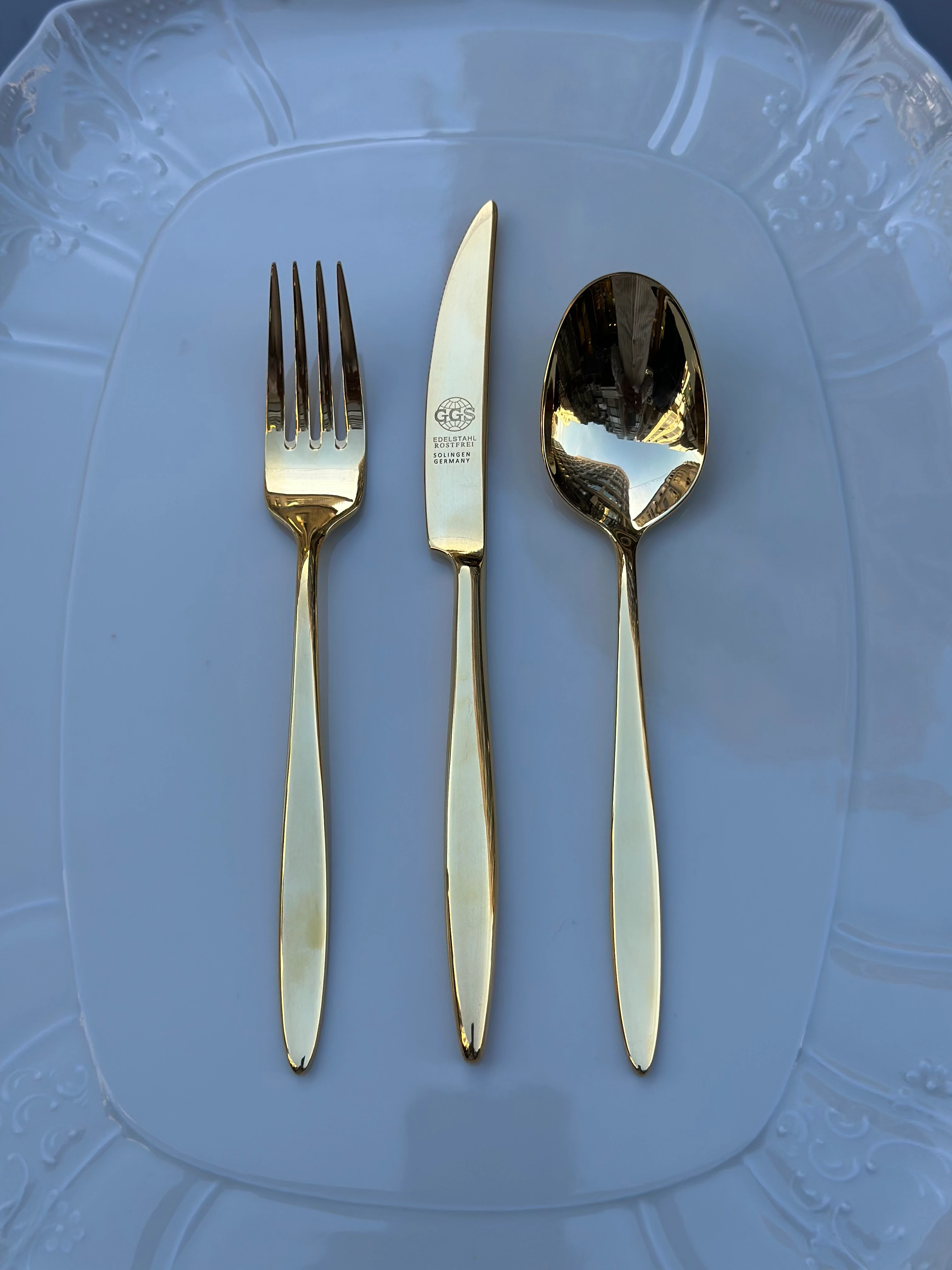 Young full Altın 96 Parça 12 Kişilik Çatal Kaşık Seti