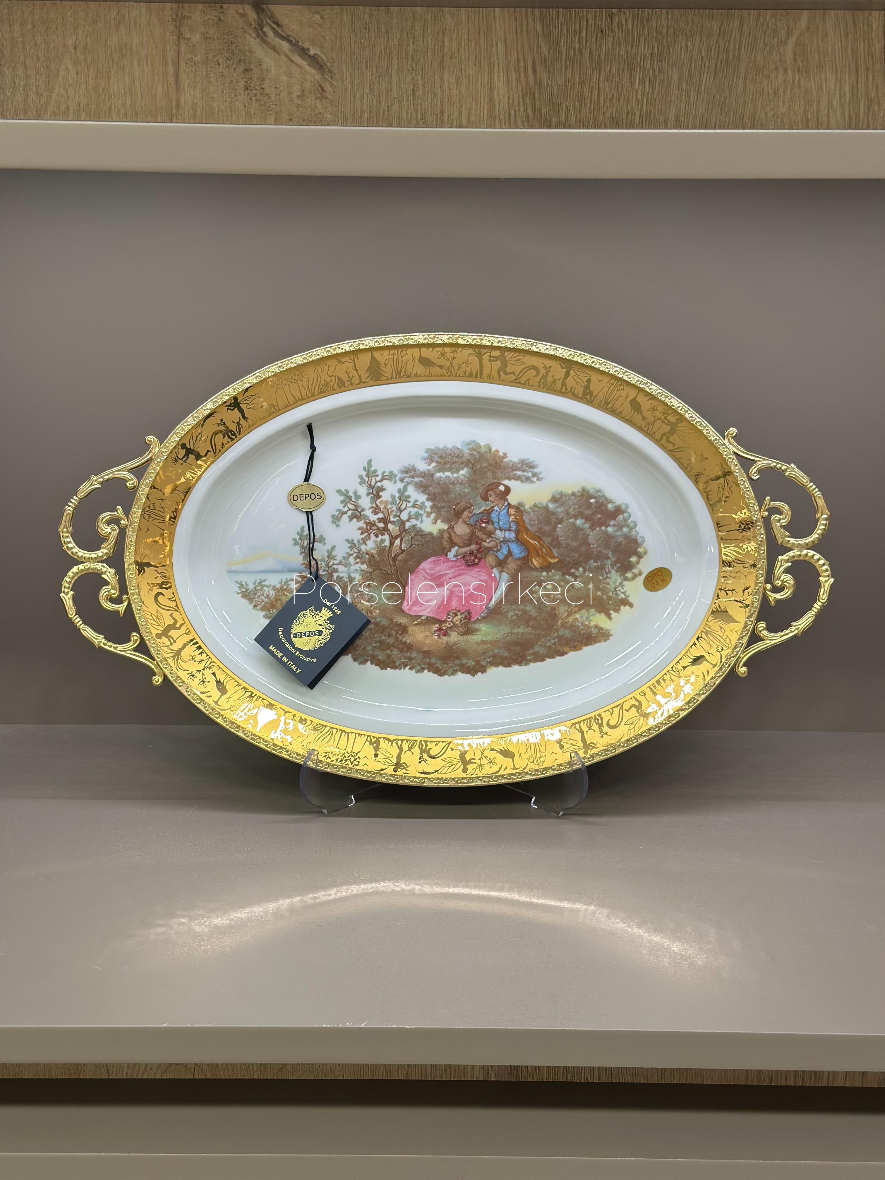 Depos T.Limoges Fragonard Oval Servis Tepsisi 27x40 Cm