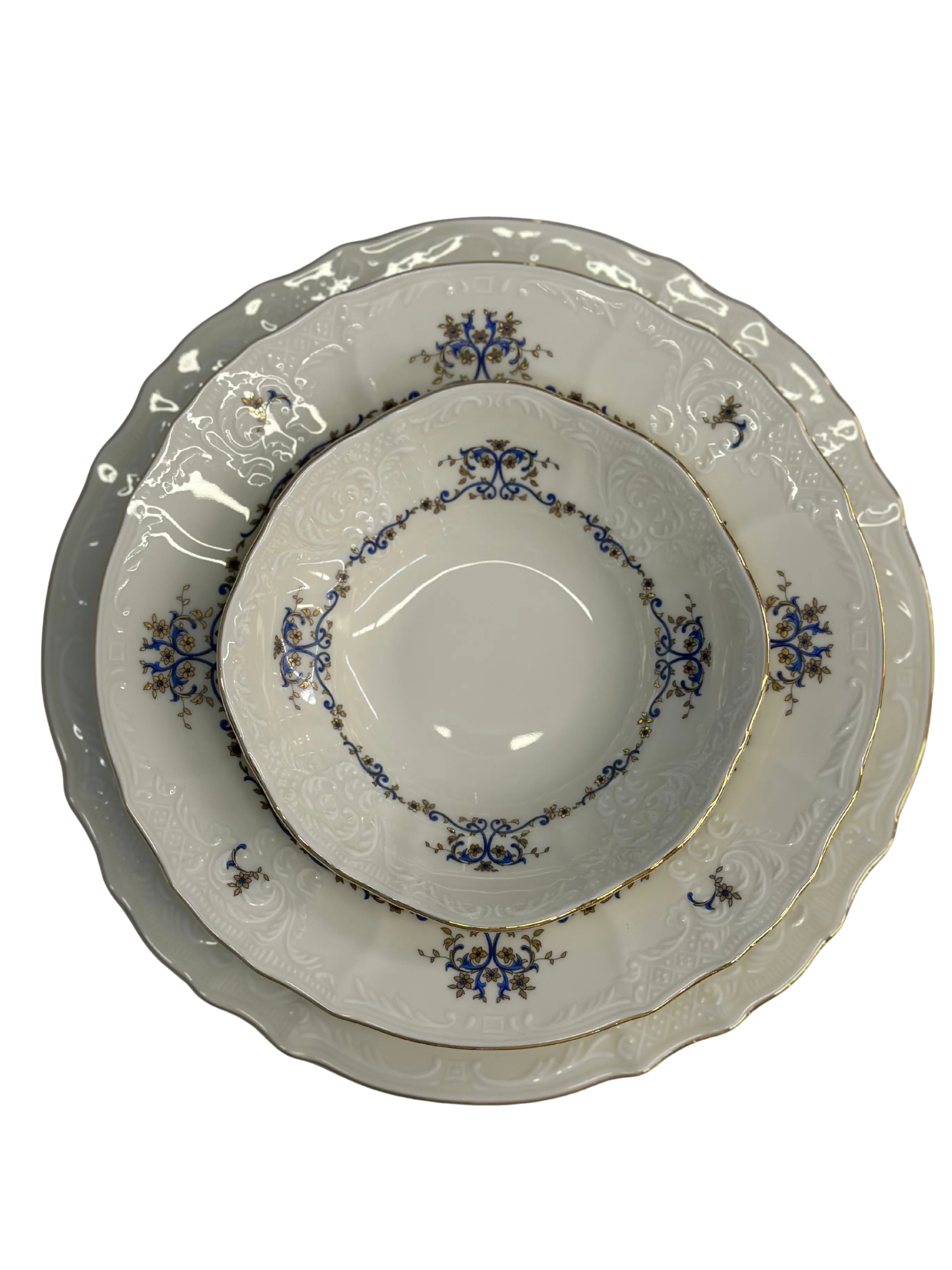 Bernadotte Mavi Zincir 77 Parça 12 Kişilik Yemek Takımı