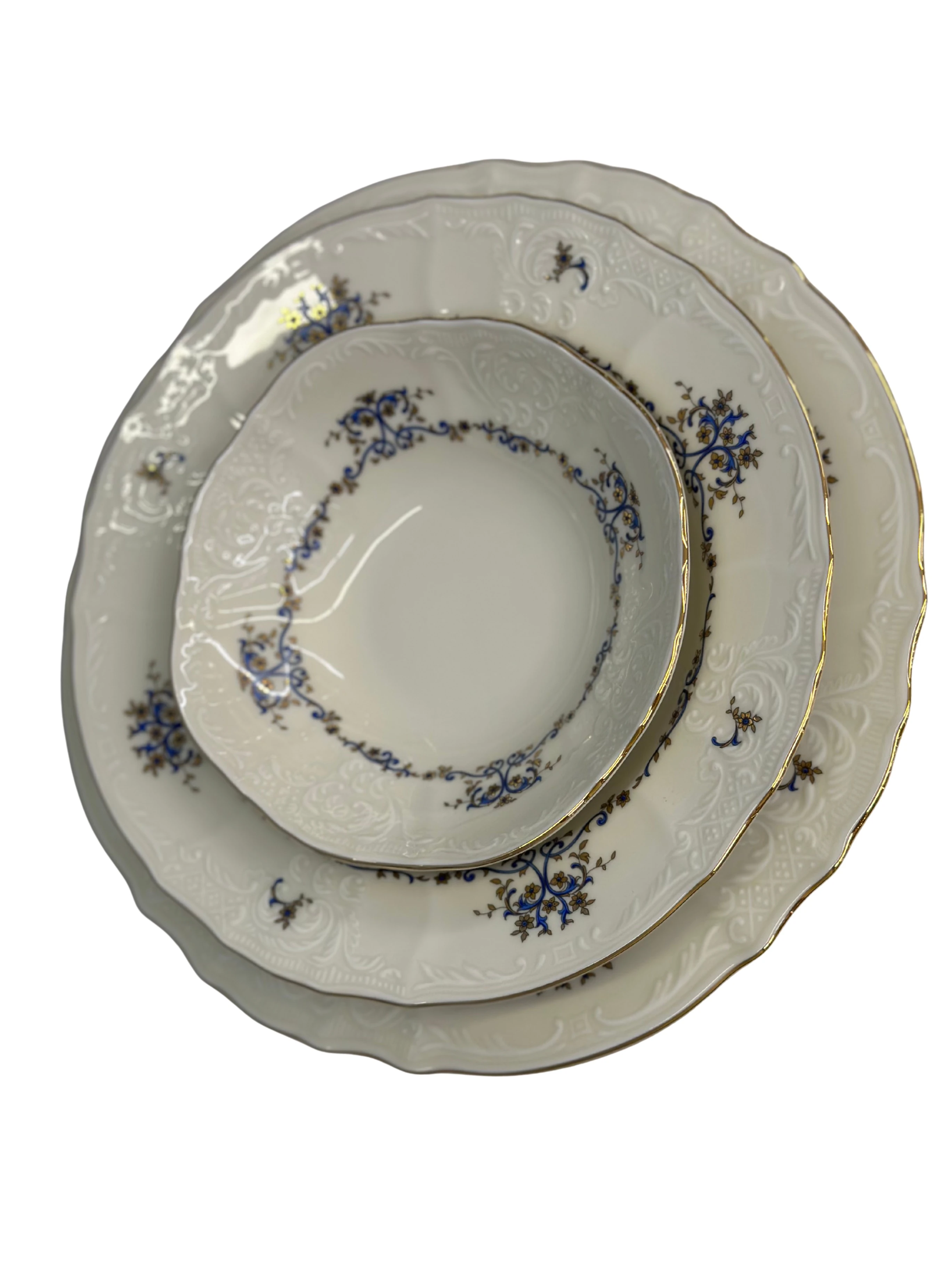 Bernadotte Mavi Zincir 77 Parça 12 Kişilik Yemek Takımı