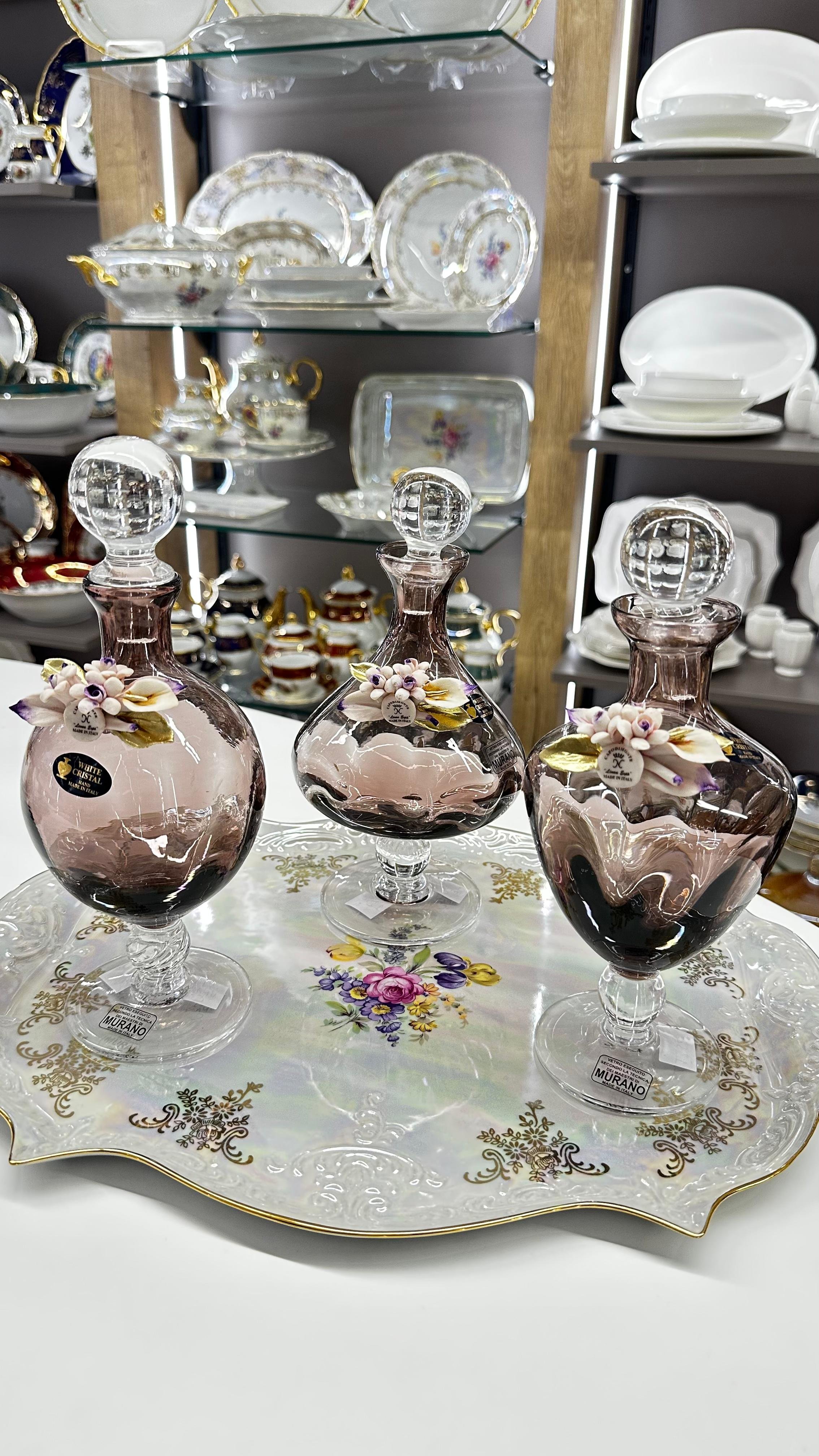 Murano İtalyan El Yapımı Karaf