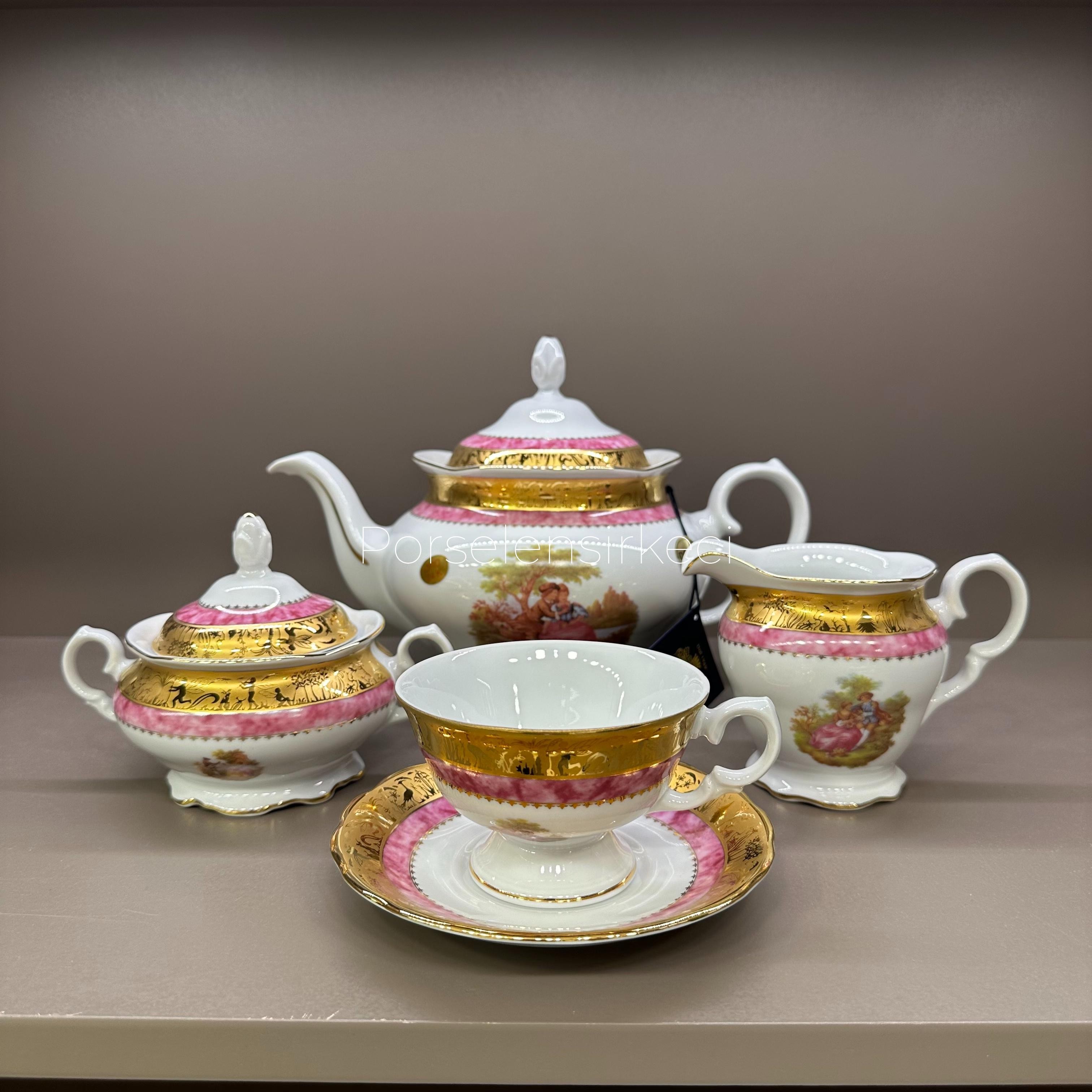 Depos T.Lımoges Fragonard Pink 15 Parça Çay Seti