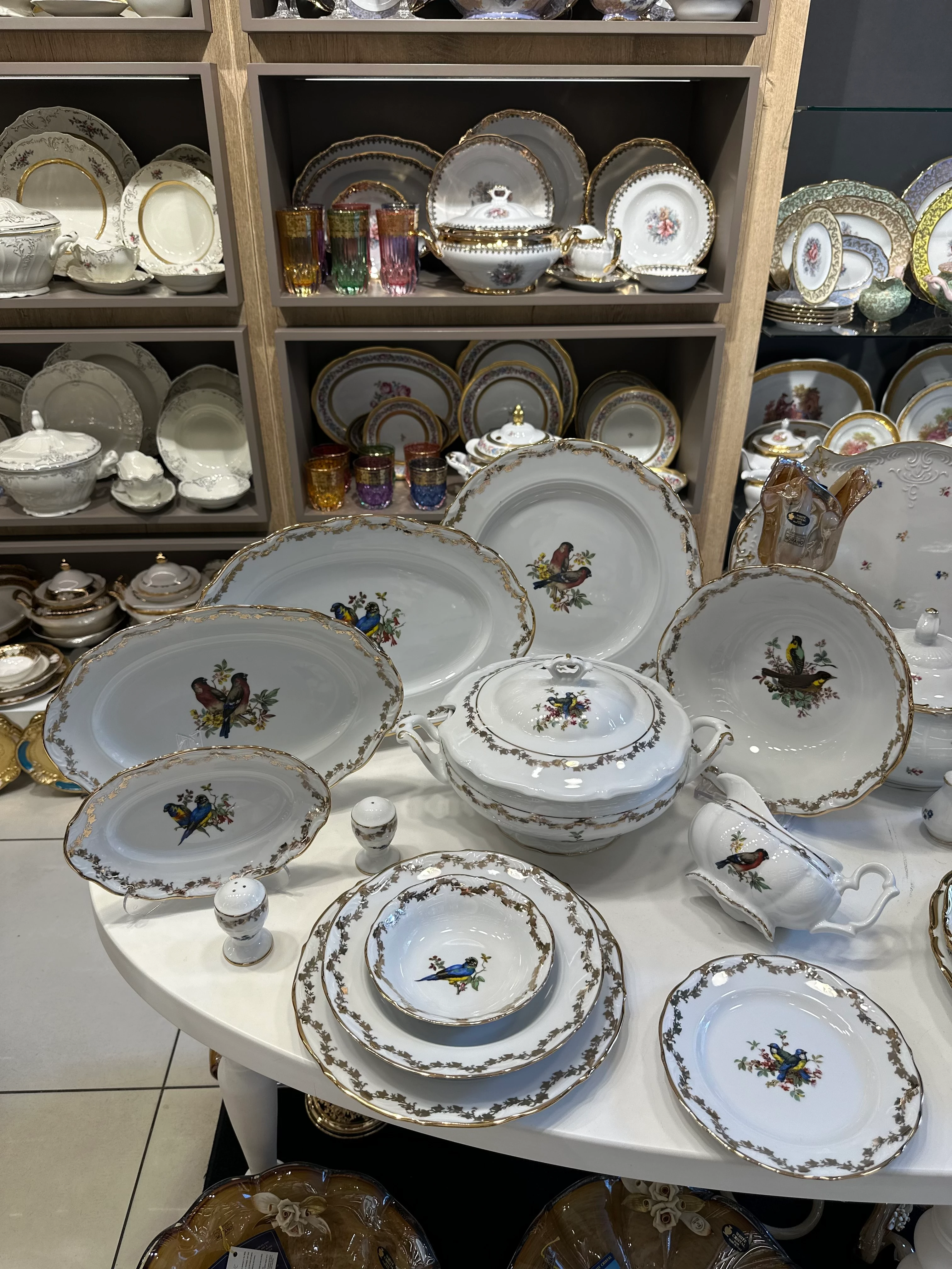 S.Clairy antik birds 62 Parça 12 Kişilik Yemek Takımı