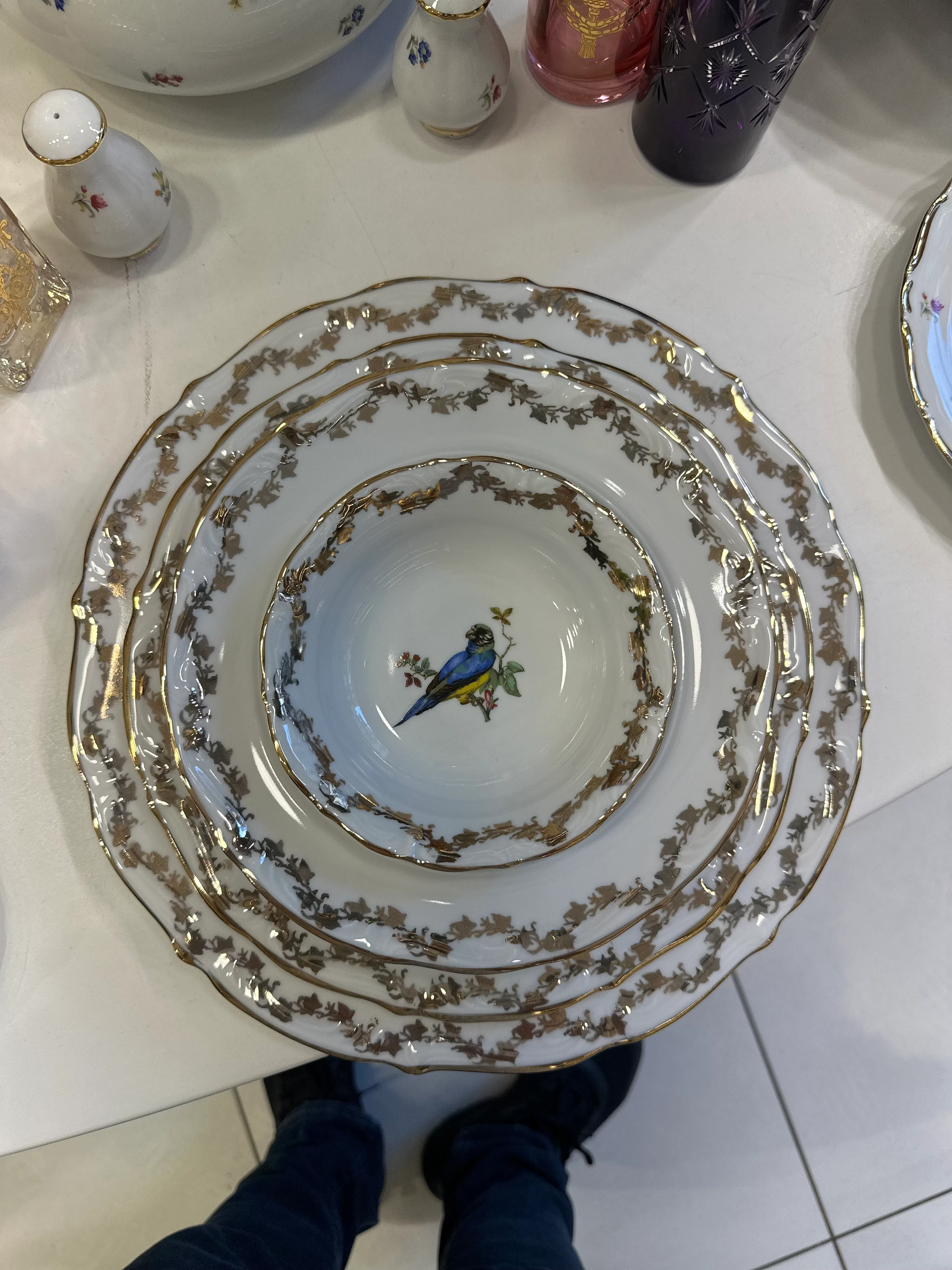 S.Clairy antik birds 62 Parça 12 Kişilik Yemek Takımı