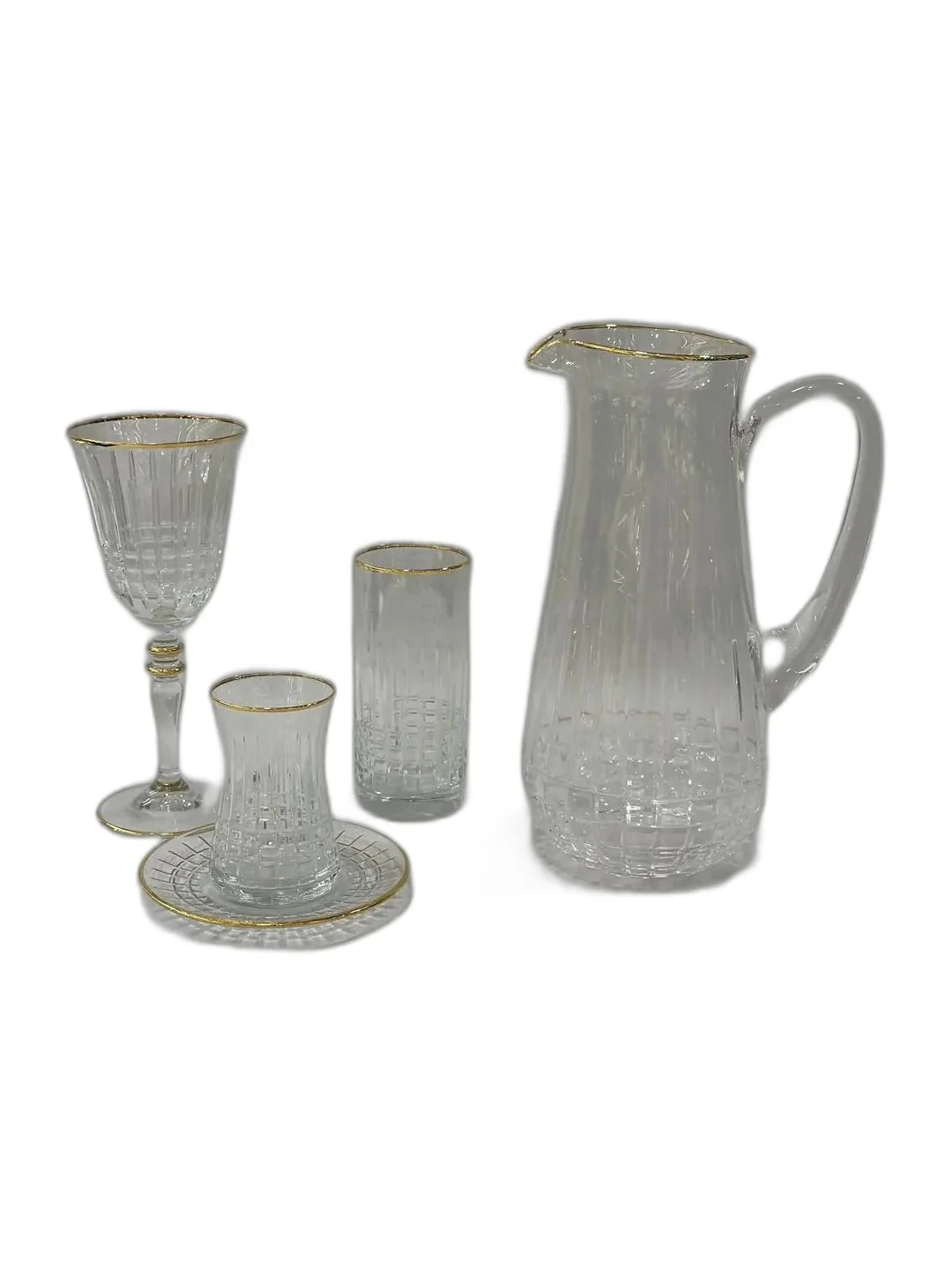 S.GLASS EL KESME ALTIN BANT 49 parça 12 kişilik bardak seti