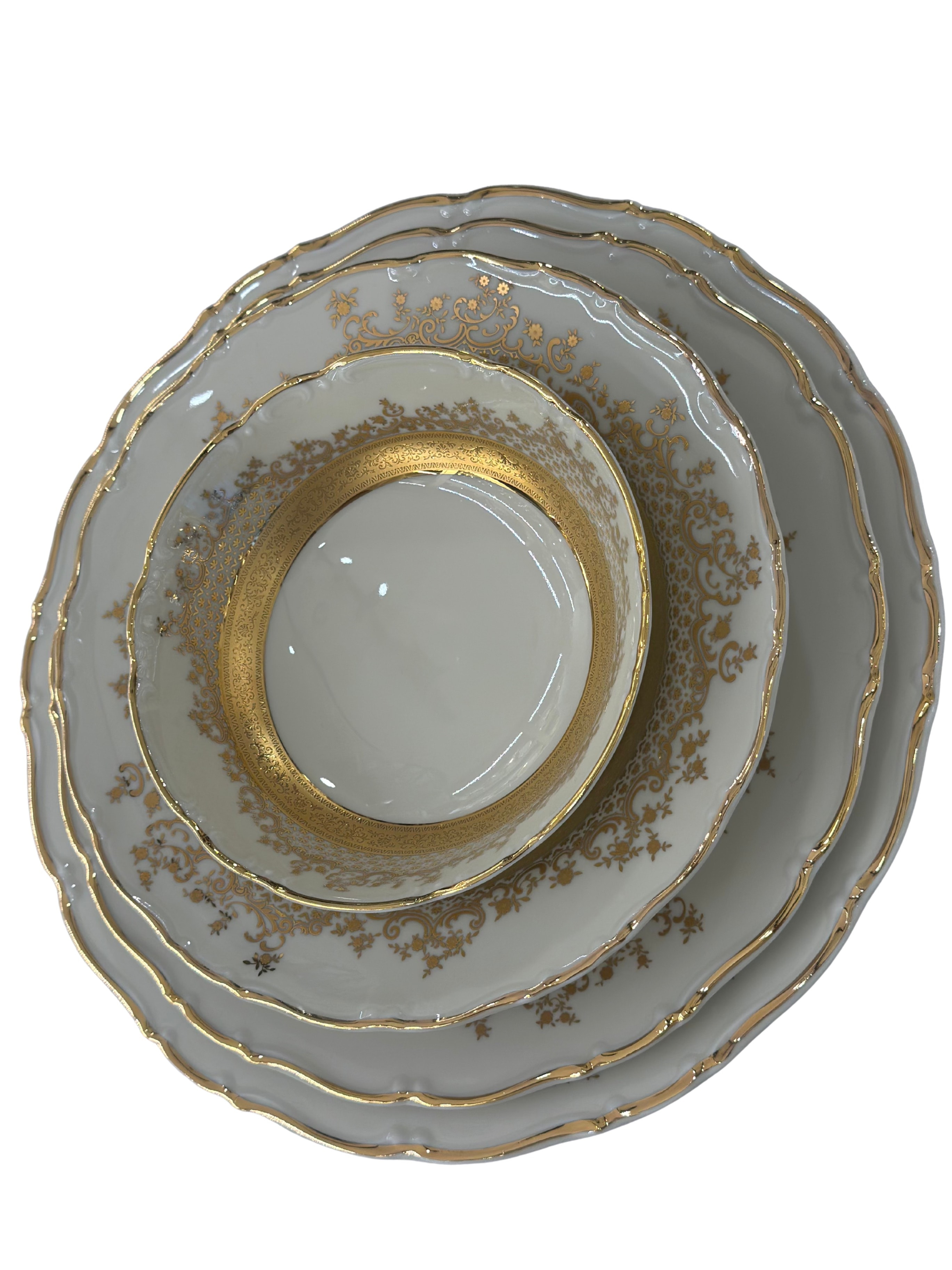 Jeremy Golden Lace Cream  72 Parça 12 Kişilik Yemek Takımı