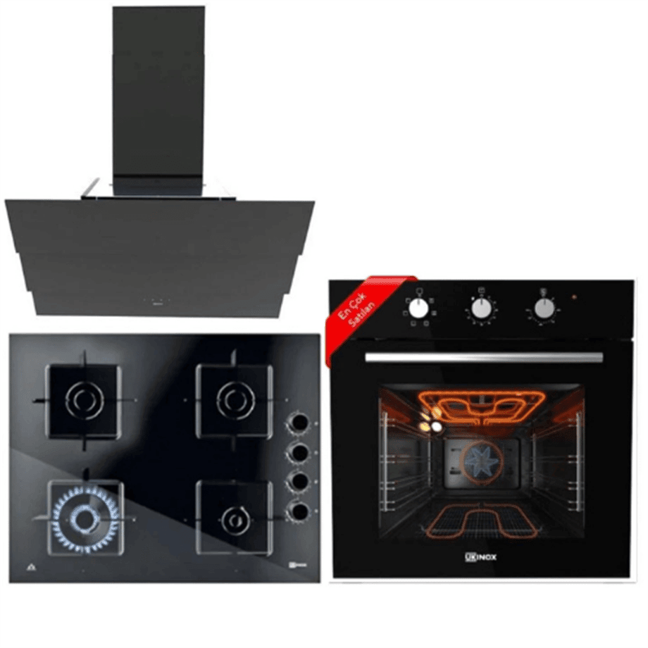 Ukinox Turbo Siyah Ankastre Set