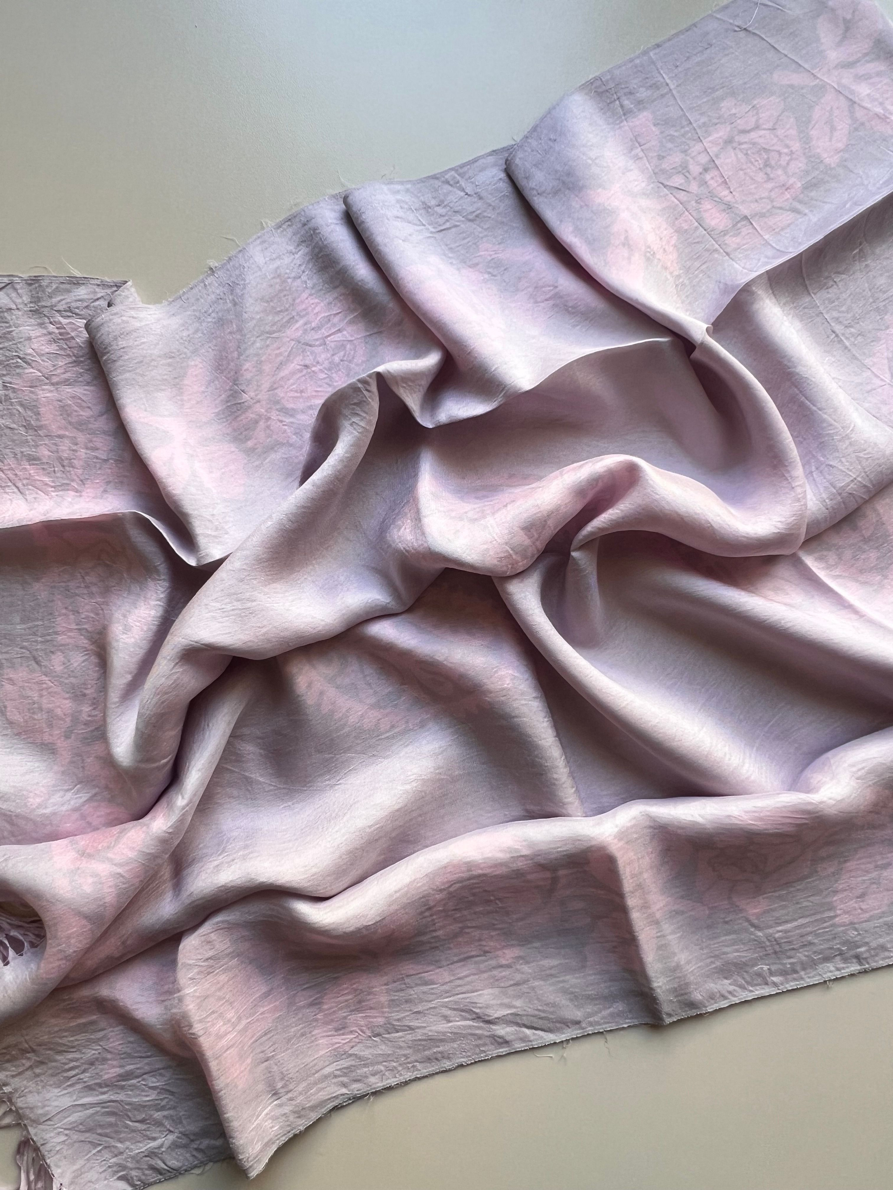 Soft Lila Saf Koza İpek Kelagayi Şal 190x70