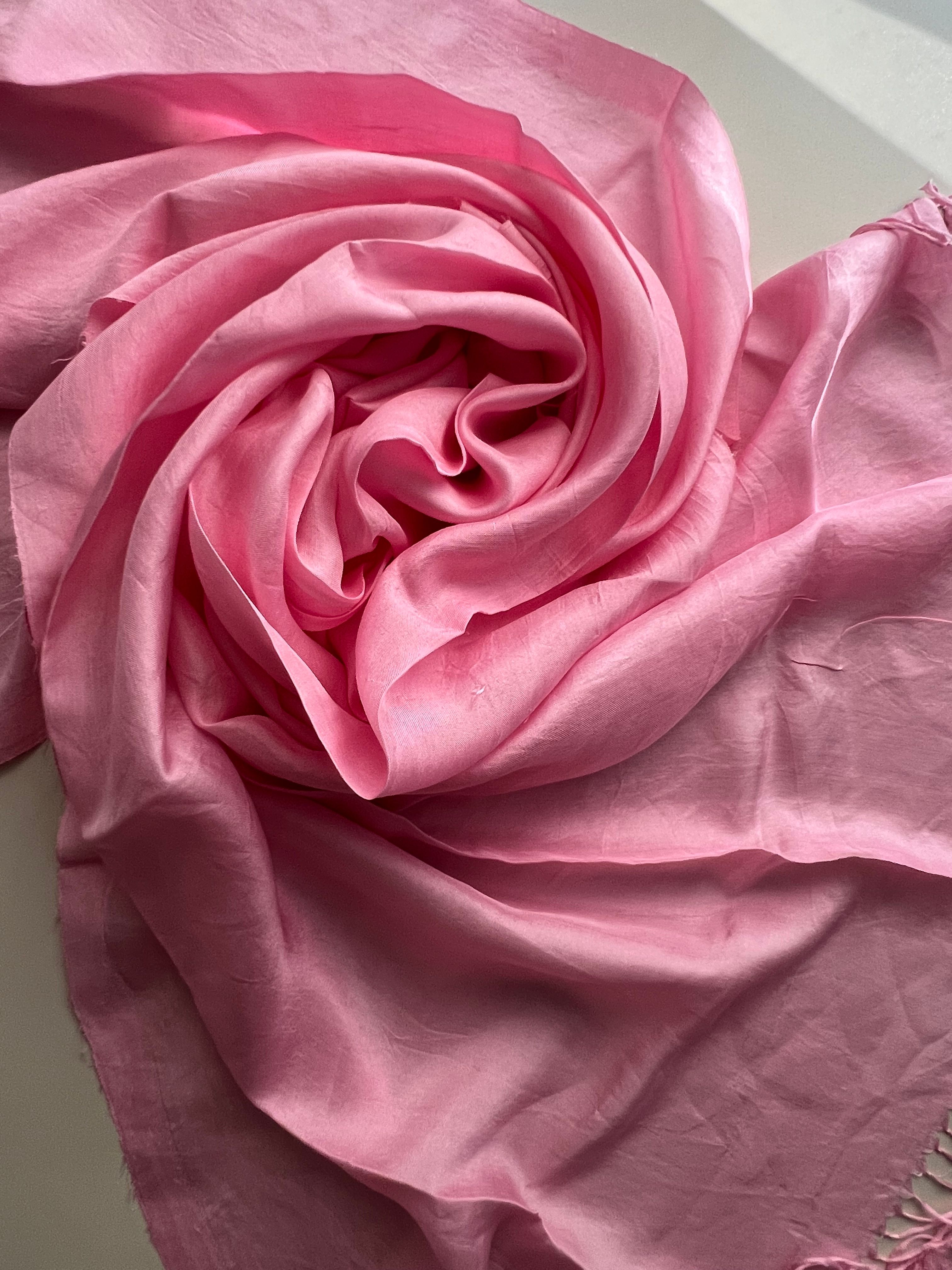 Pastel Pembe Saf Koza İpek Kelagayi Şal 190x70