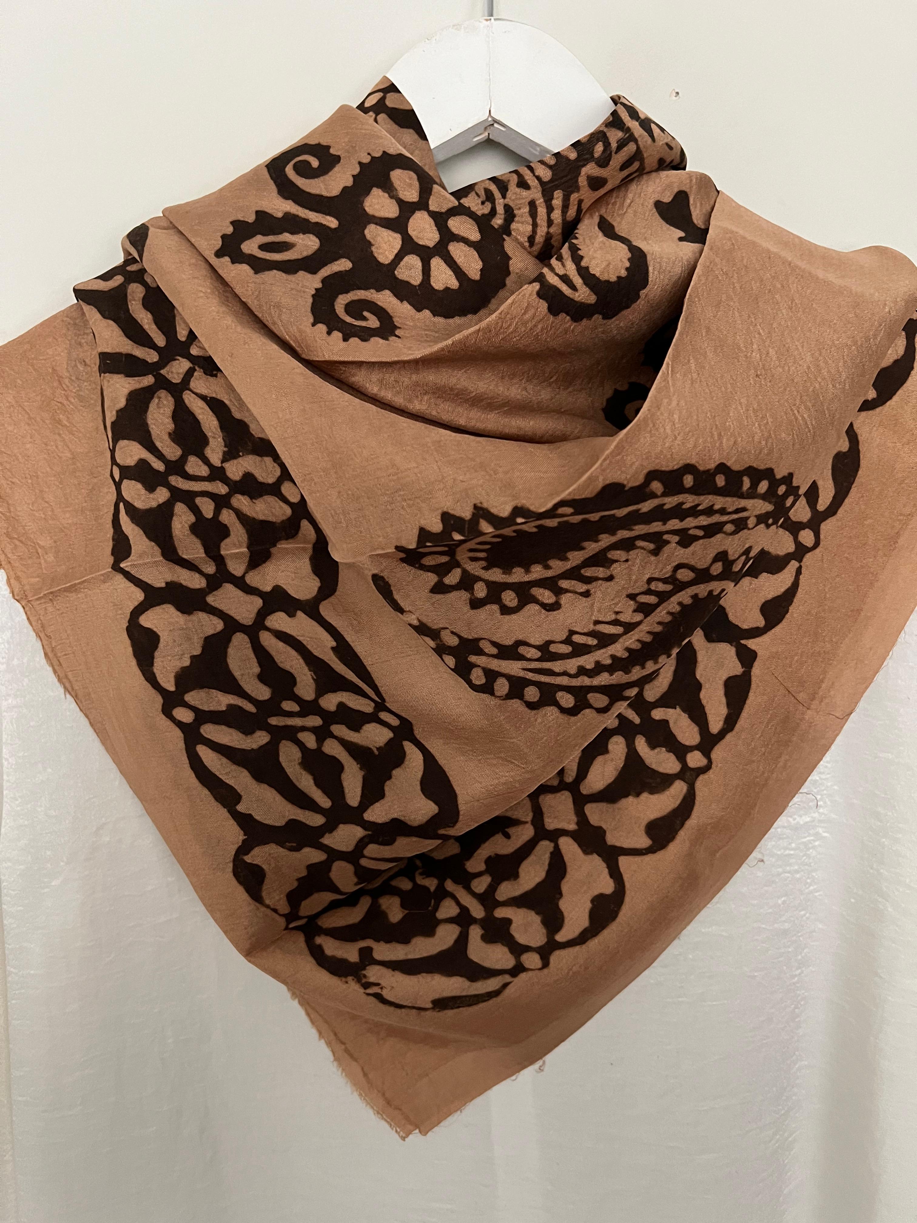 Camel Azerbaycan İpeği Kelagayi Eşarp 120x120