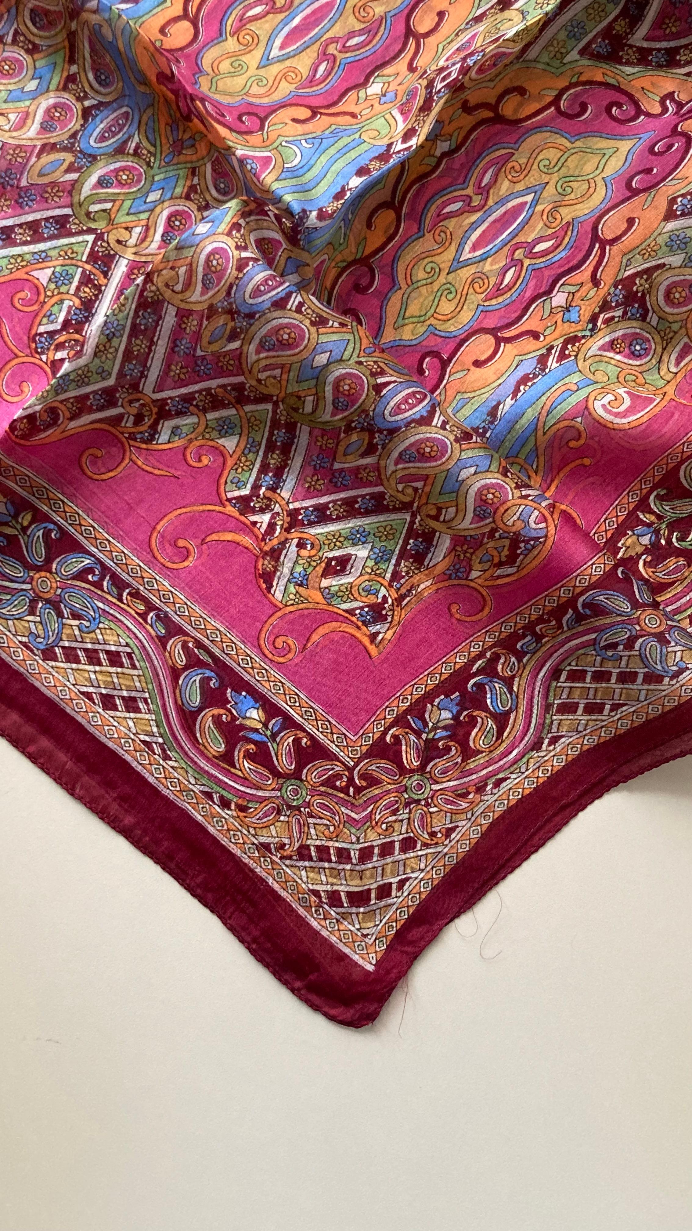 Bordo Hint İpek Şal / Fular 