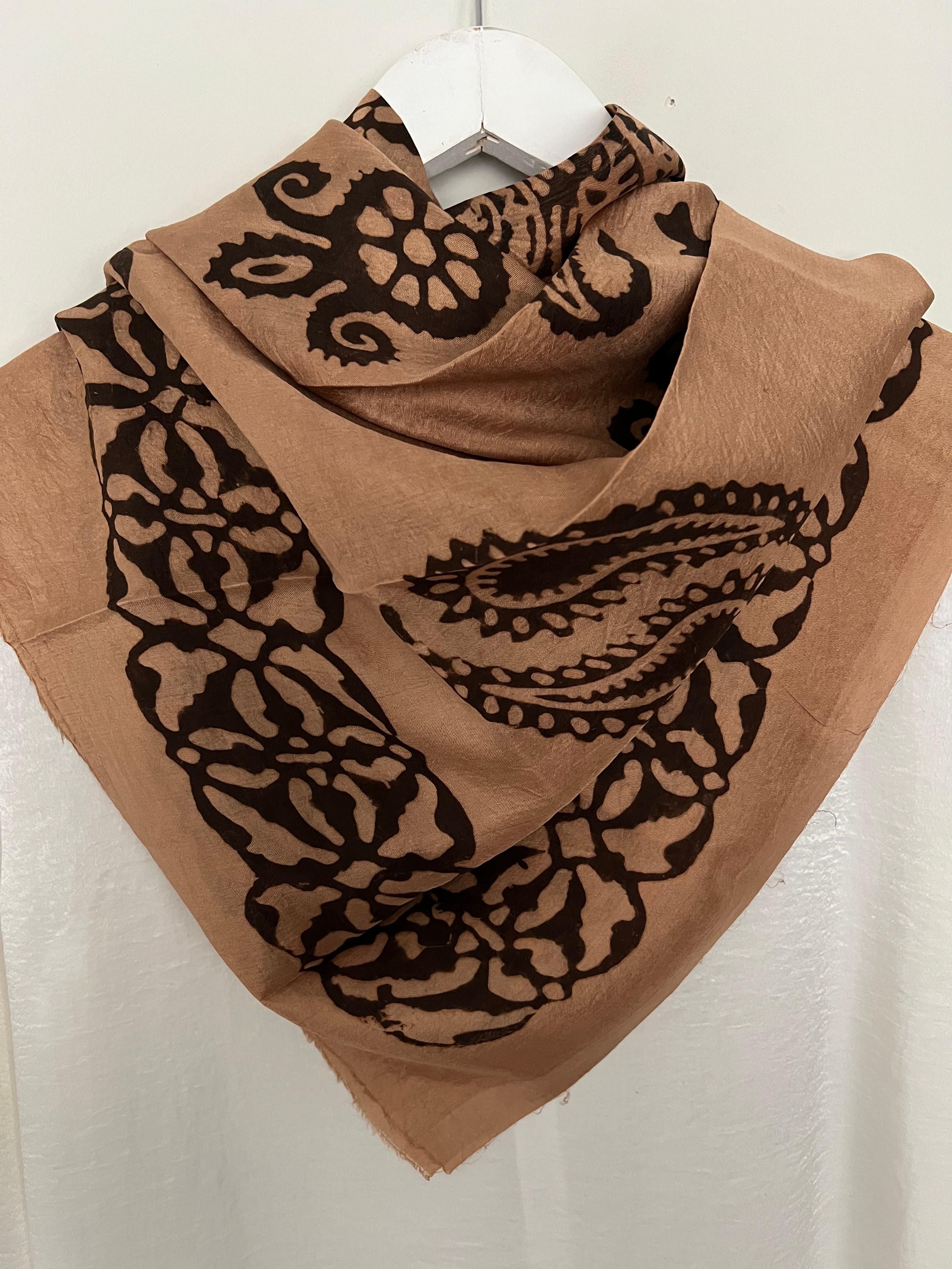 Camel Azerbaycan İpeği Kelagayi Eşarp 120x120