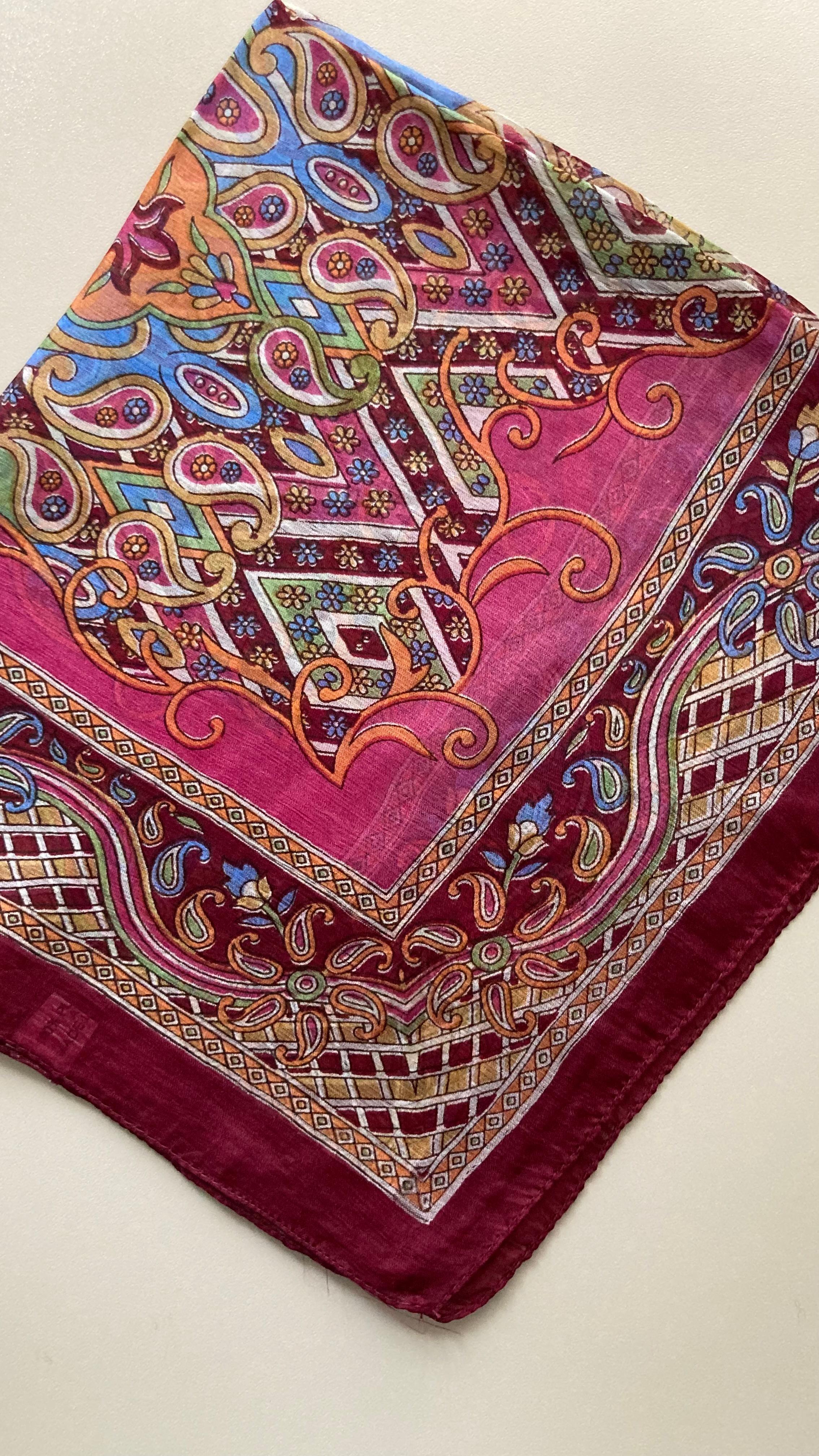 Bordo Hint İpek Şal / Fular 