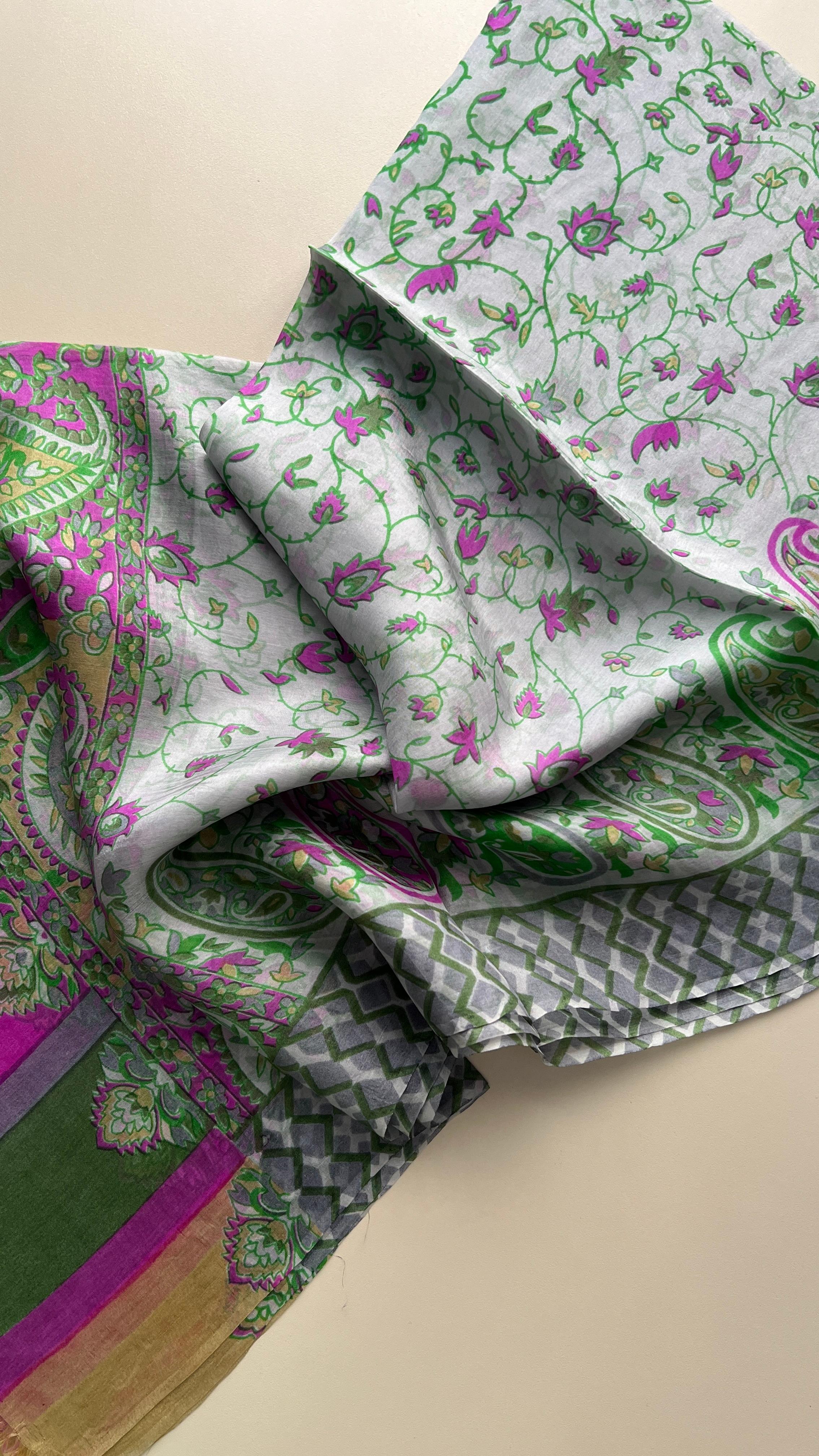 Mint Yeşili Hint İpek Şal 180*70