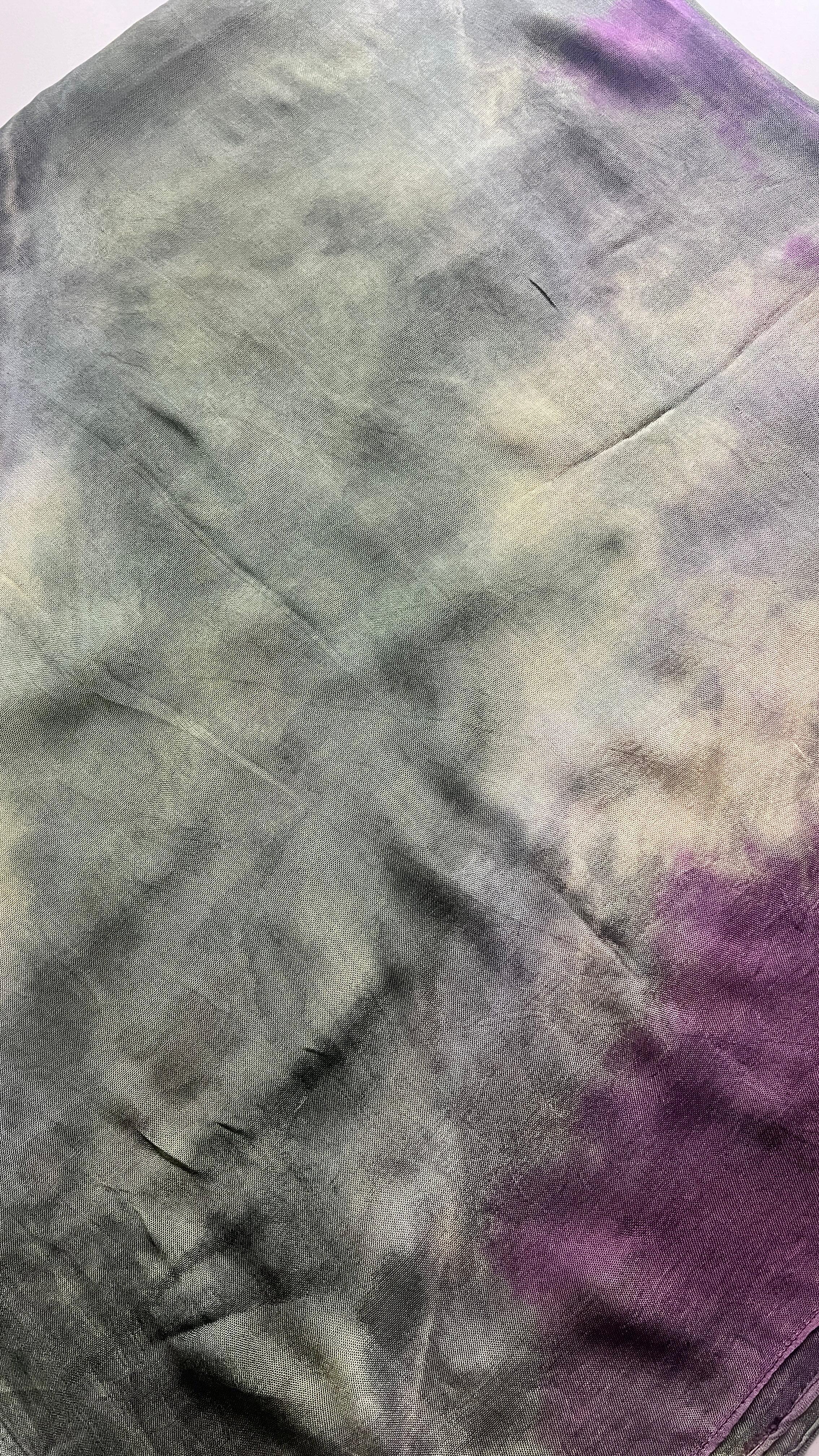 Yeşil Mor Ebruli Kelagayi Eşarp 130*130