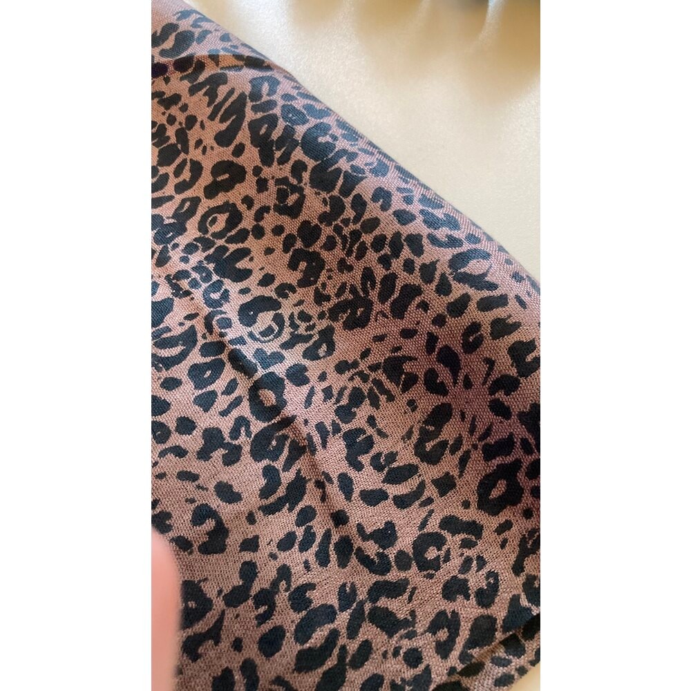 Ağaç Kabuğu Leopar İpek Şal