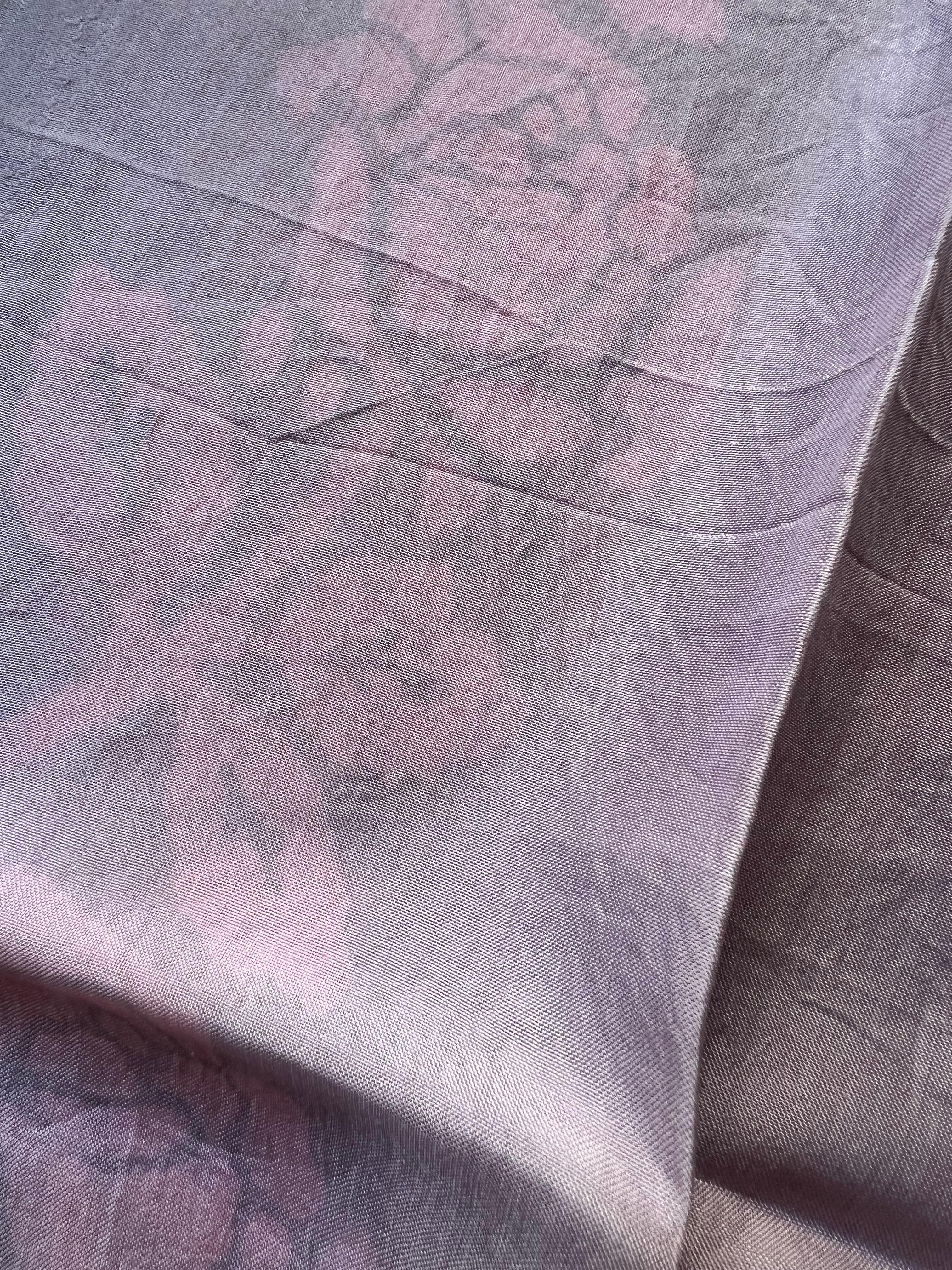 Soft Lila Saf Koza İpek Kelagayi Şal 190x70