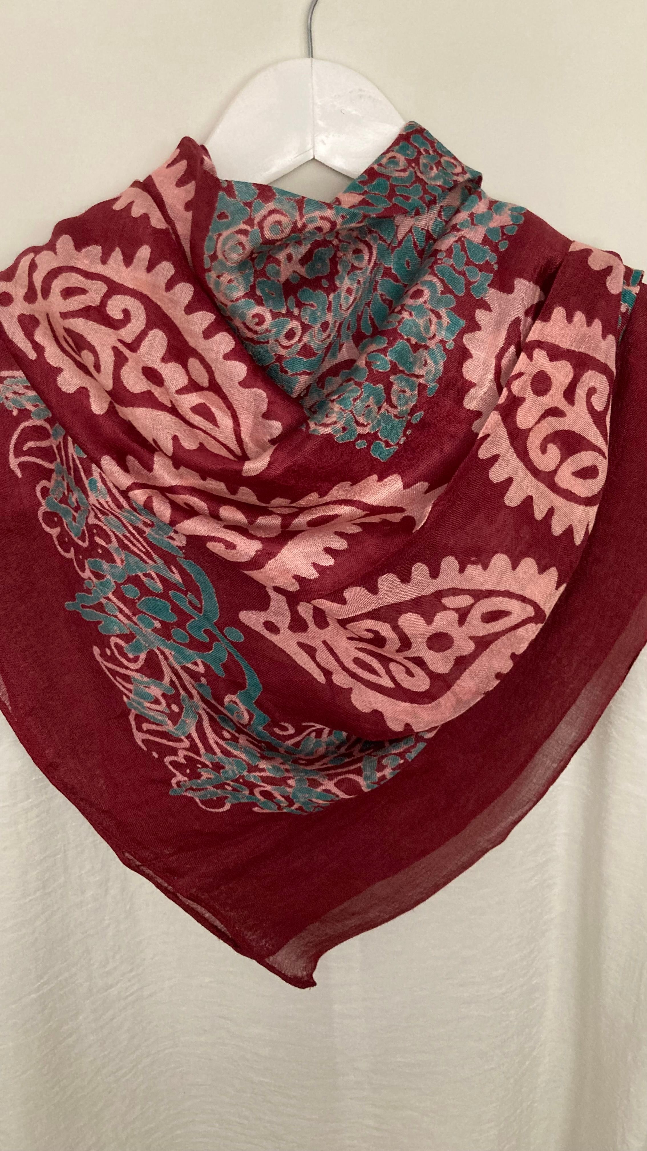 Bordo Kelagayi İpek Eşarp 130*130