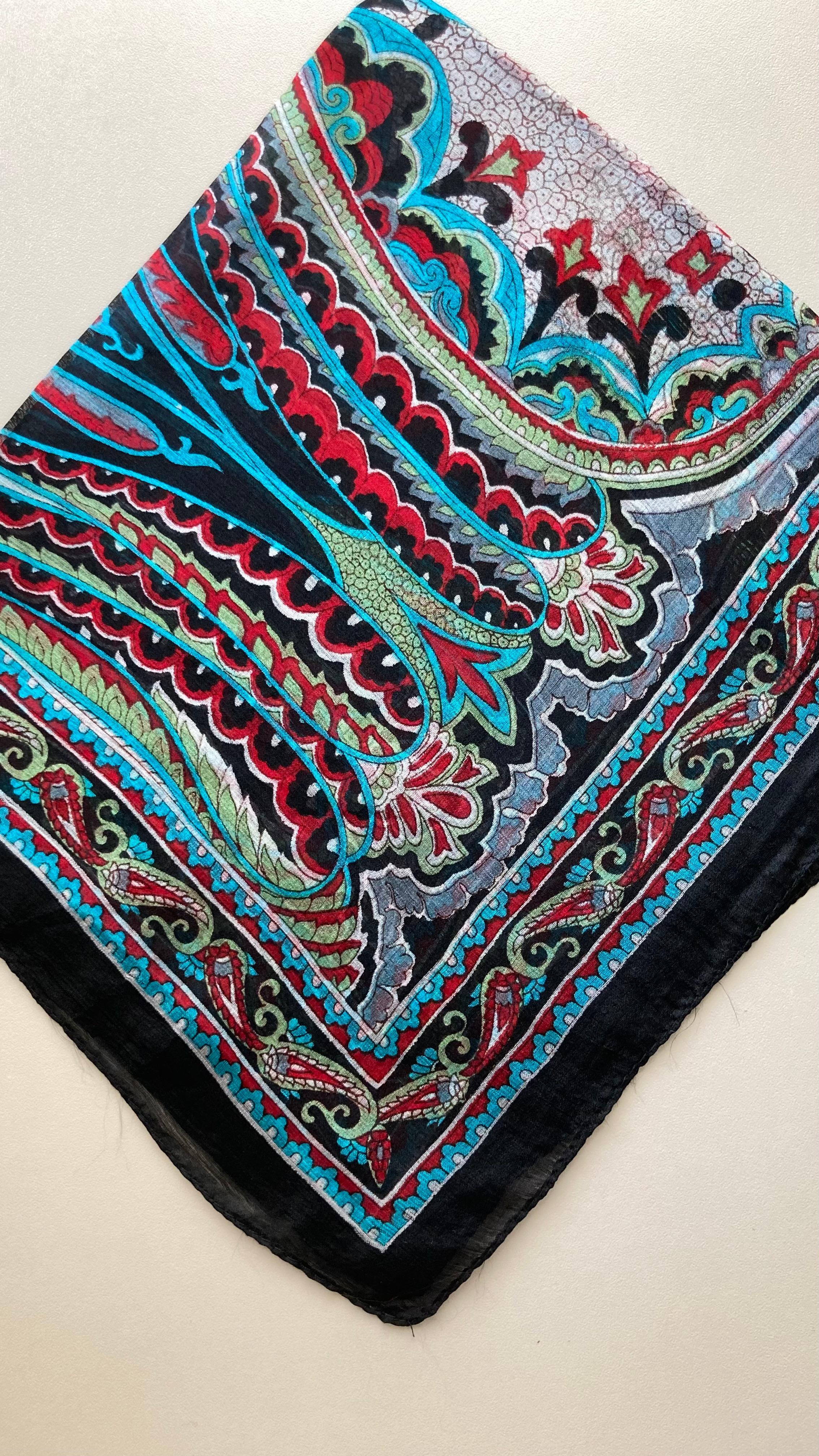 Siyah Hint İpek Şal 165*50