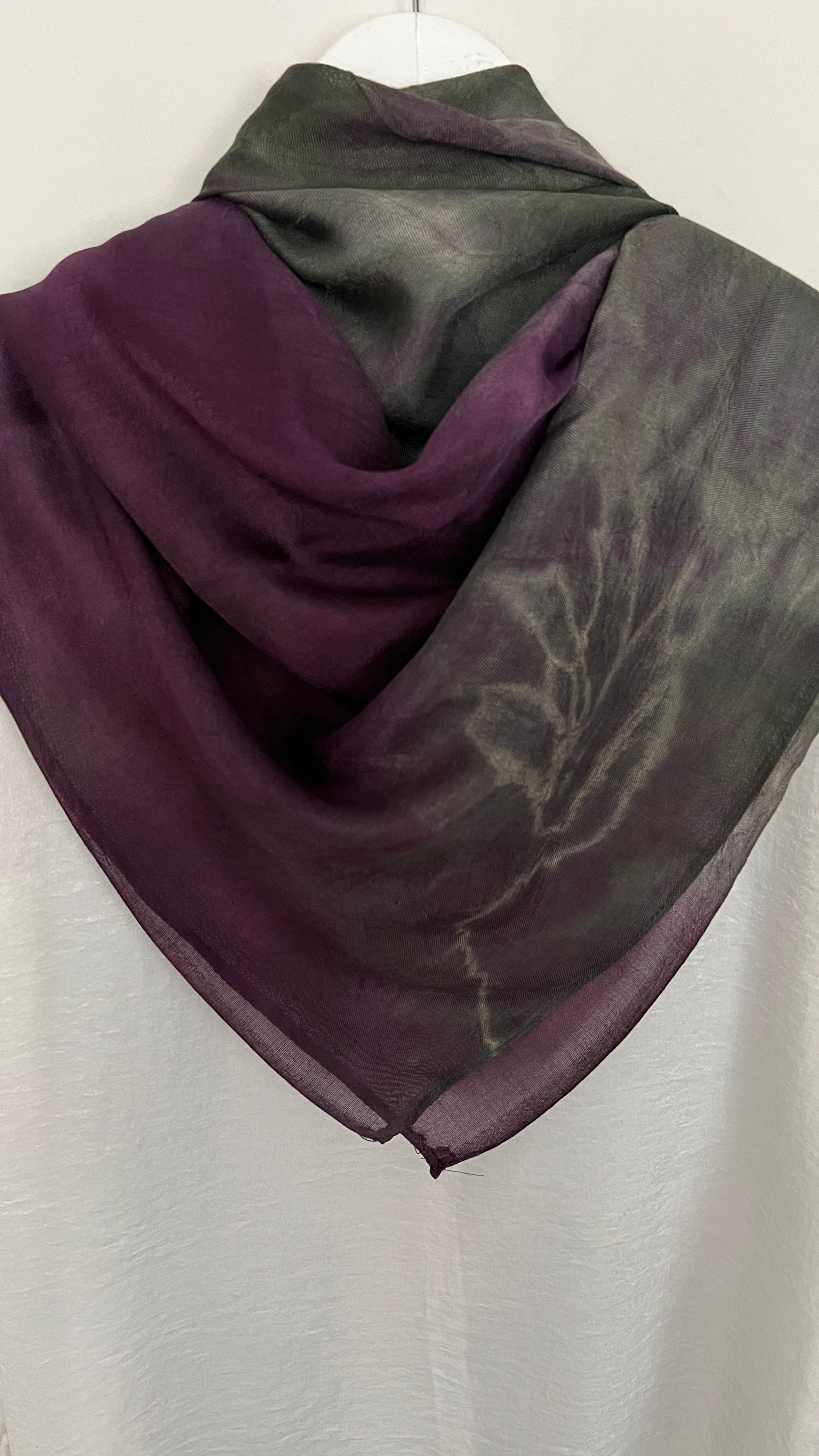 Mor Yeşil Ebruli Kelagayi Eşarp 130x130