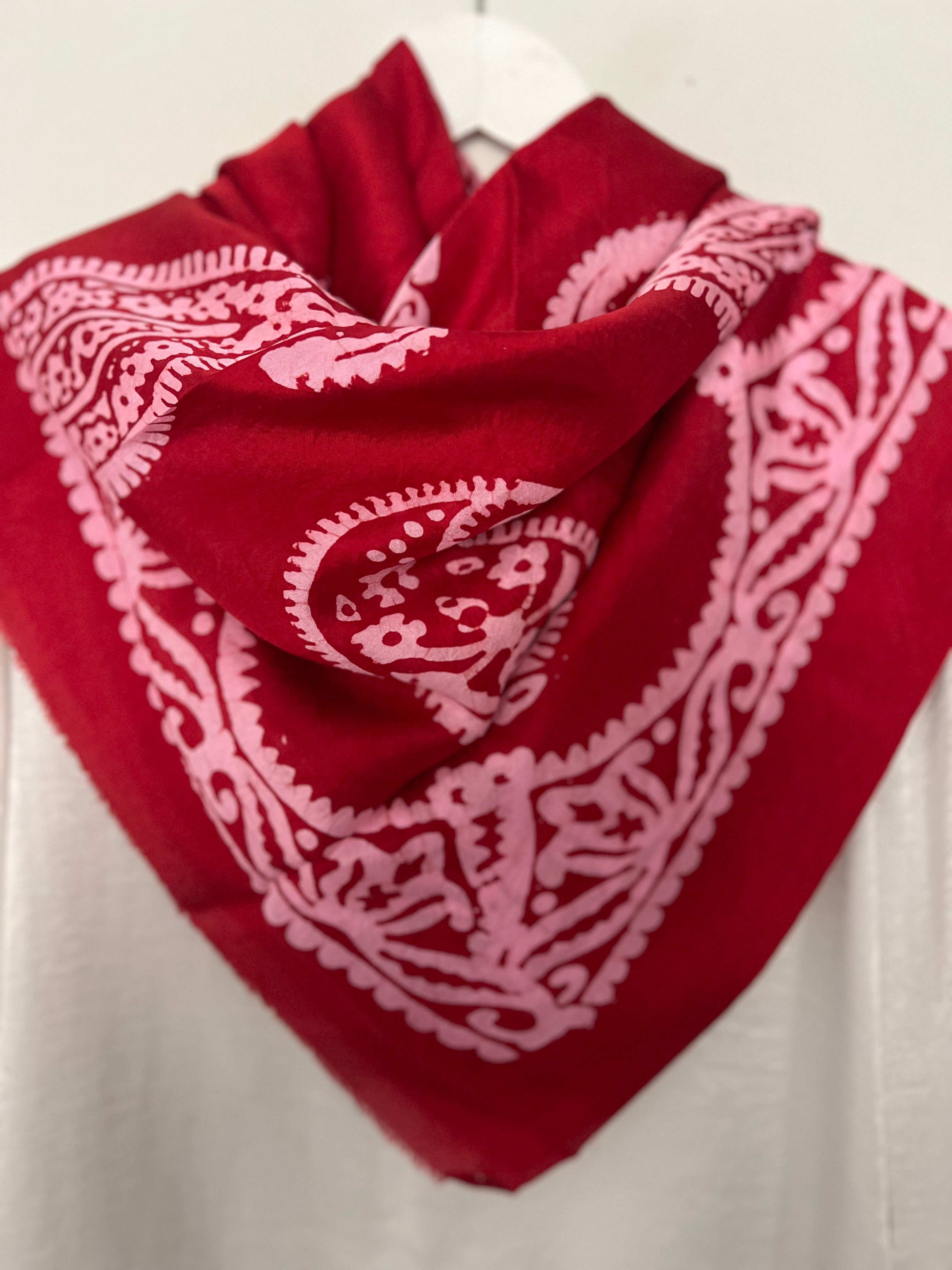 Kırmızı Saf Koza İpek Kelagayi Eşarp 150x150
