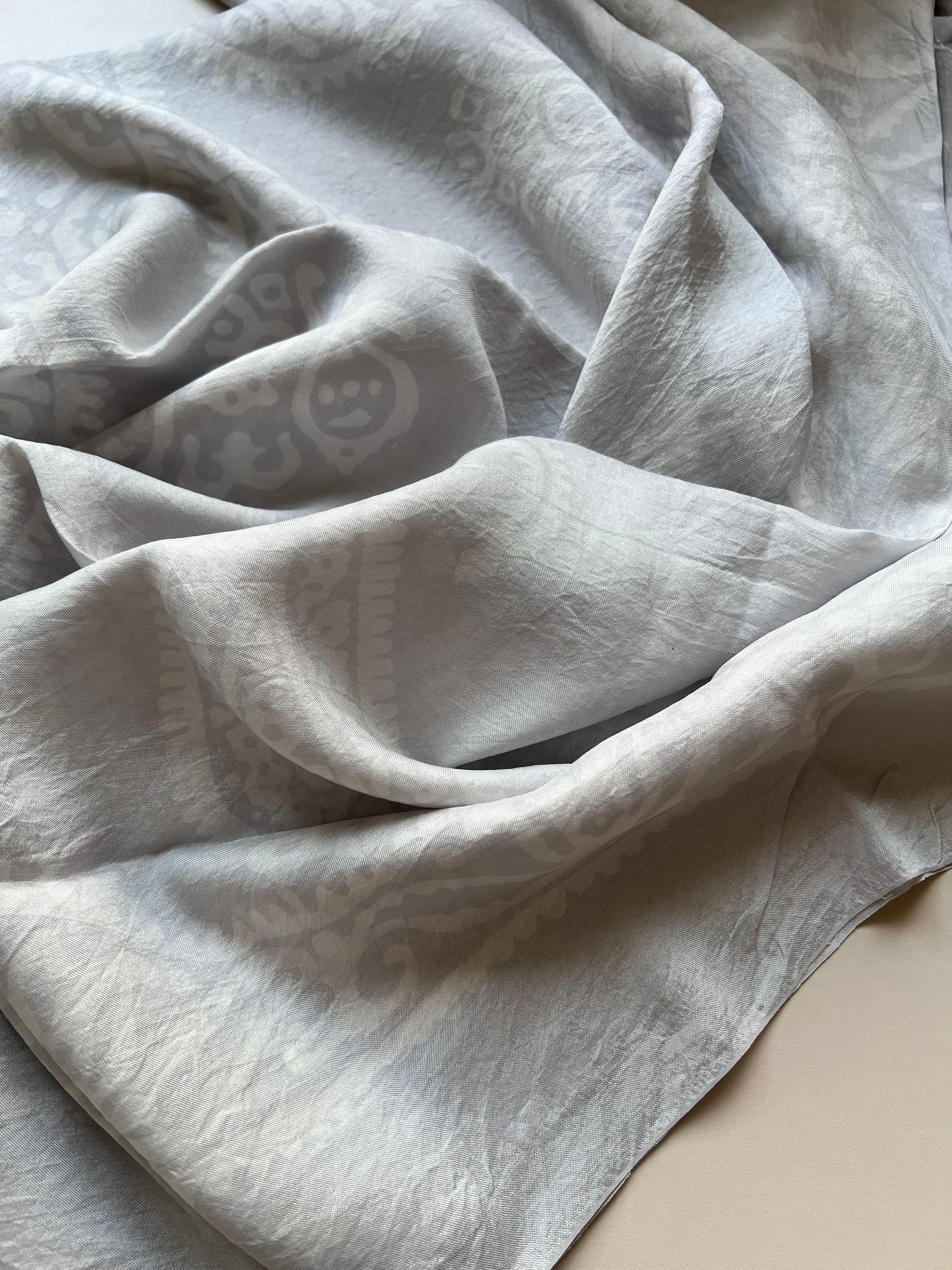 Gümüş Azerbaycan İpeği Kelagayi Eşarp 150x150