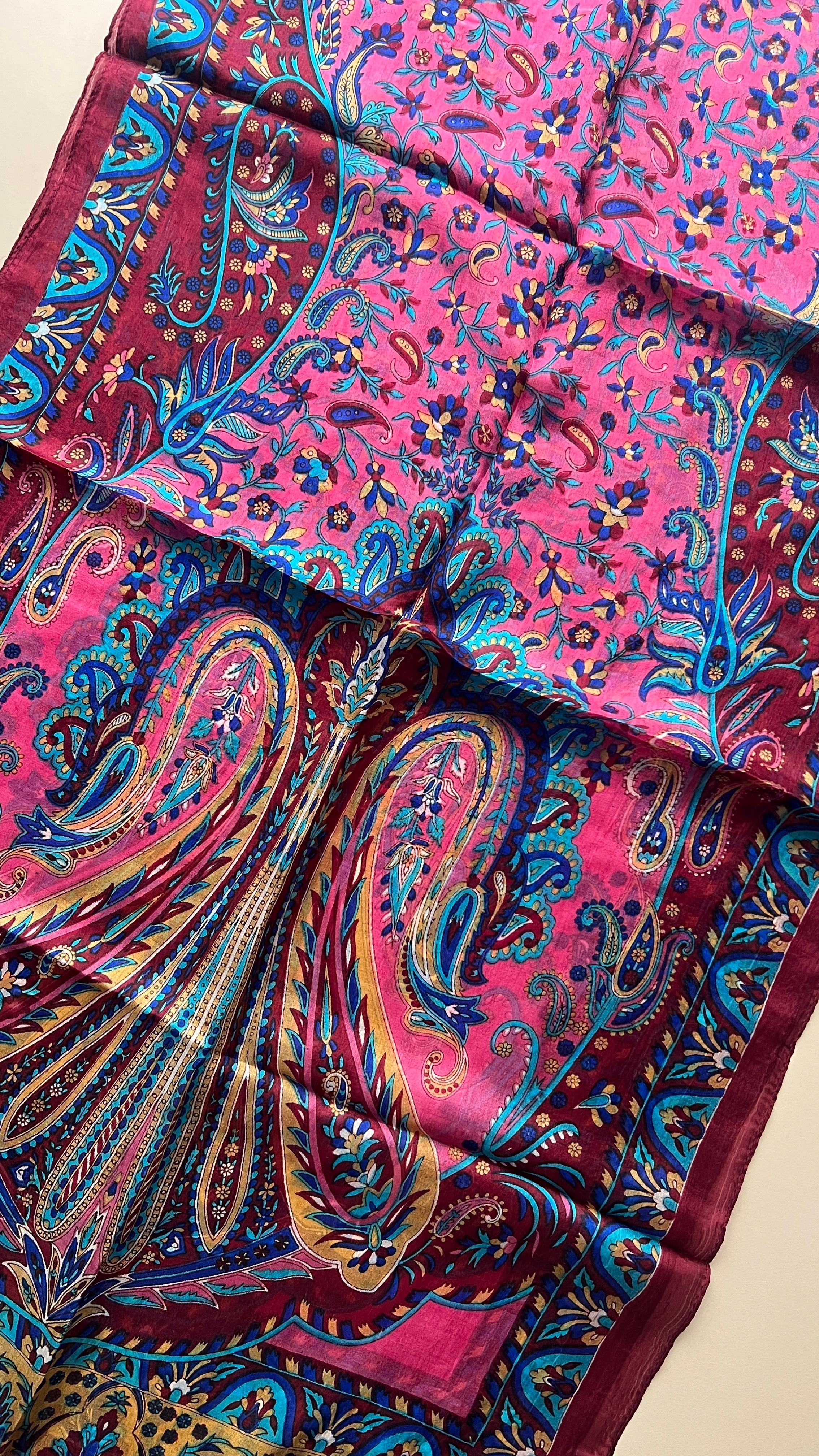 Bordo Hint İpek Şal/Fular 165*50