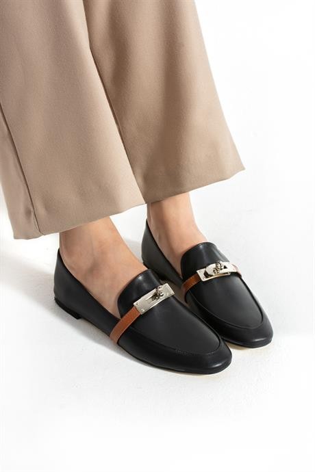 Kadın Loafer Tokalı Günlük Ayakkabı Loriza Siyah