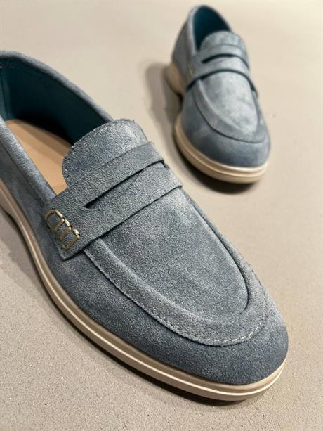 Bebe mavi Süet Loafer Günlük Ayakkabı Kadın Gabby