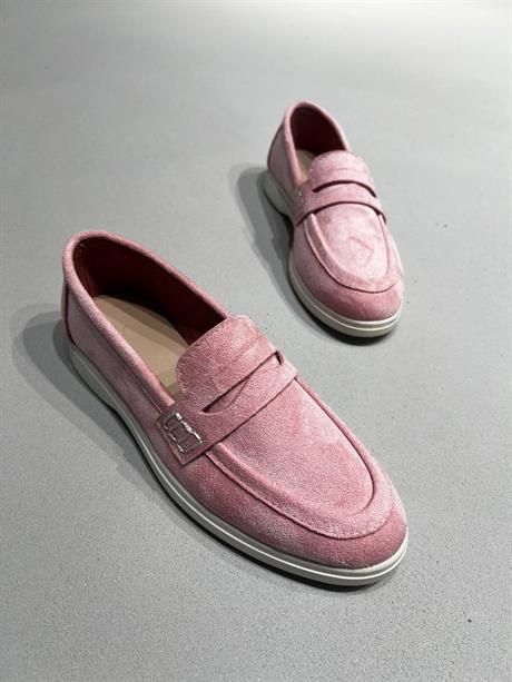 Pudra Süet Loafer Günlük Ayakkabı Kadın Gabby