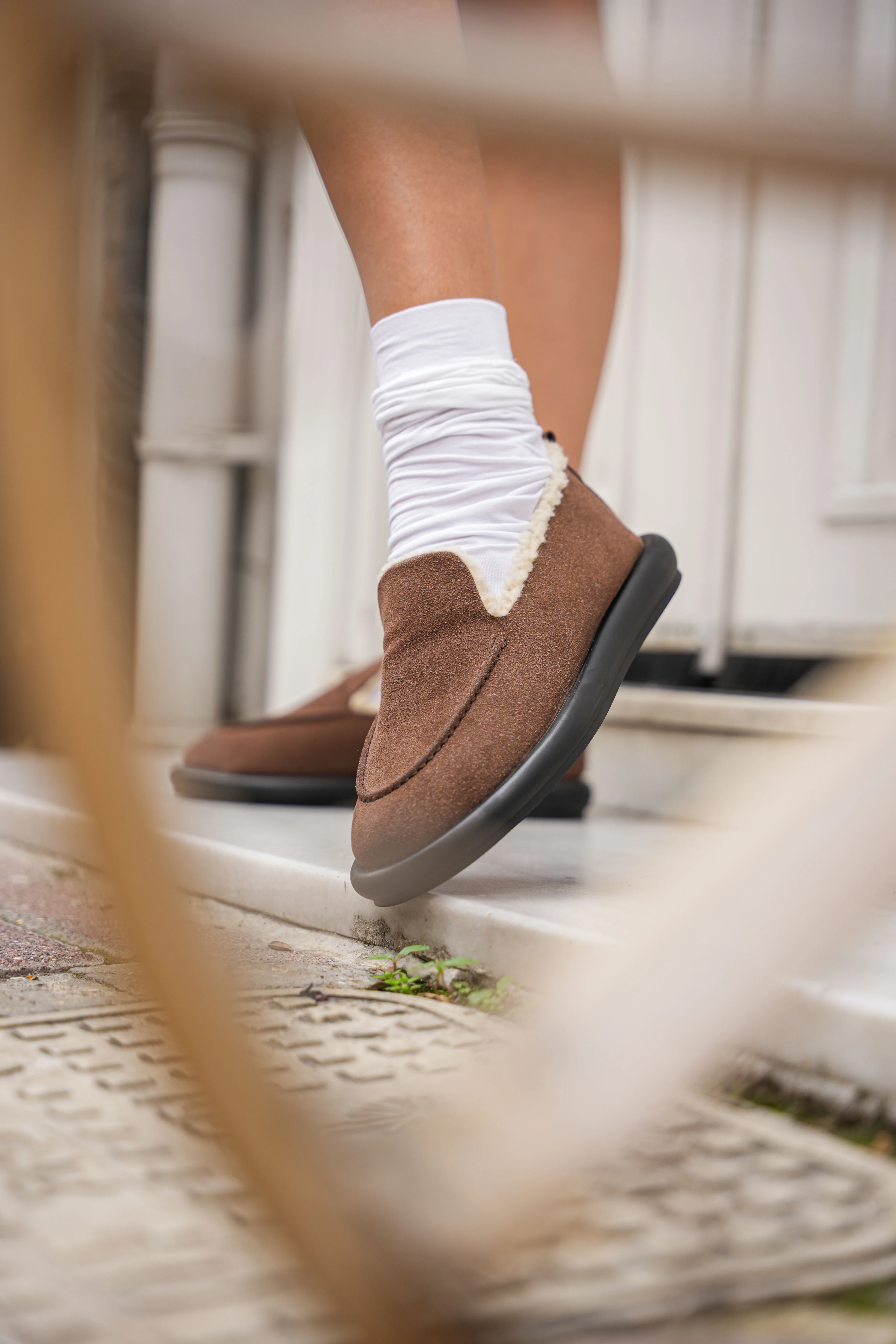  Kadın Süet Loafer Makosen  Günlük Ayakkabı Tornus Kahve