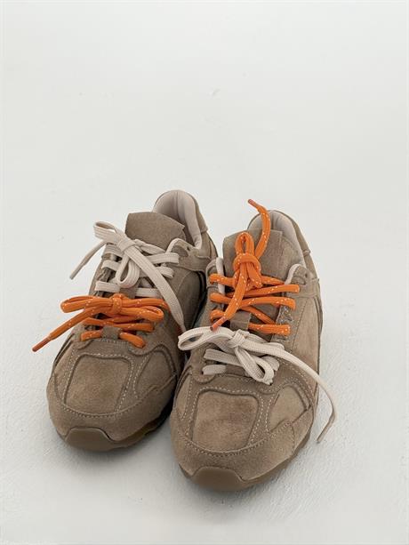 Kadın Vizon Hakiki Deri Süet Çift Bağcıklı Renkli Sneaker Spor Ayakkabı Olessa