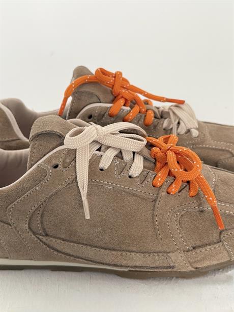 Kadın Vizon Hakiki Deri Süet Çift Bağcıklı Renkli Sneaker Spor Ayakkabı Olessa