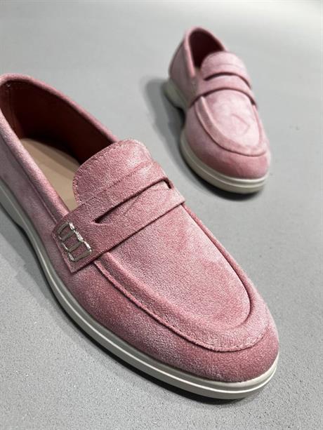 Pudra Süet Loafer Günlük Ayakkabı Kadın Gabby