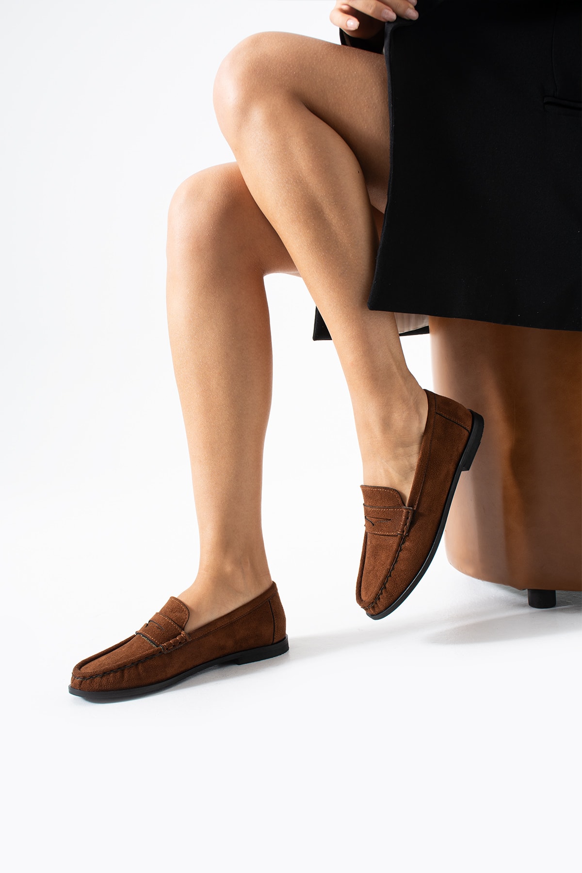 Lucy Kadın Loafer Saraç Detaylı Rahat Günlük Ayakkabı Taba Süet