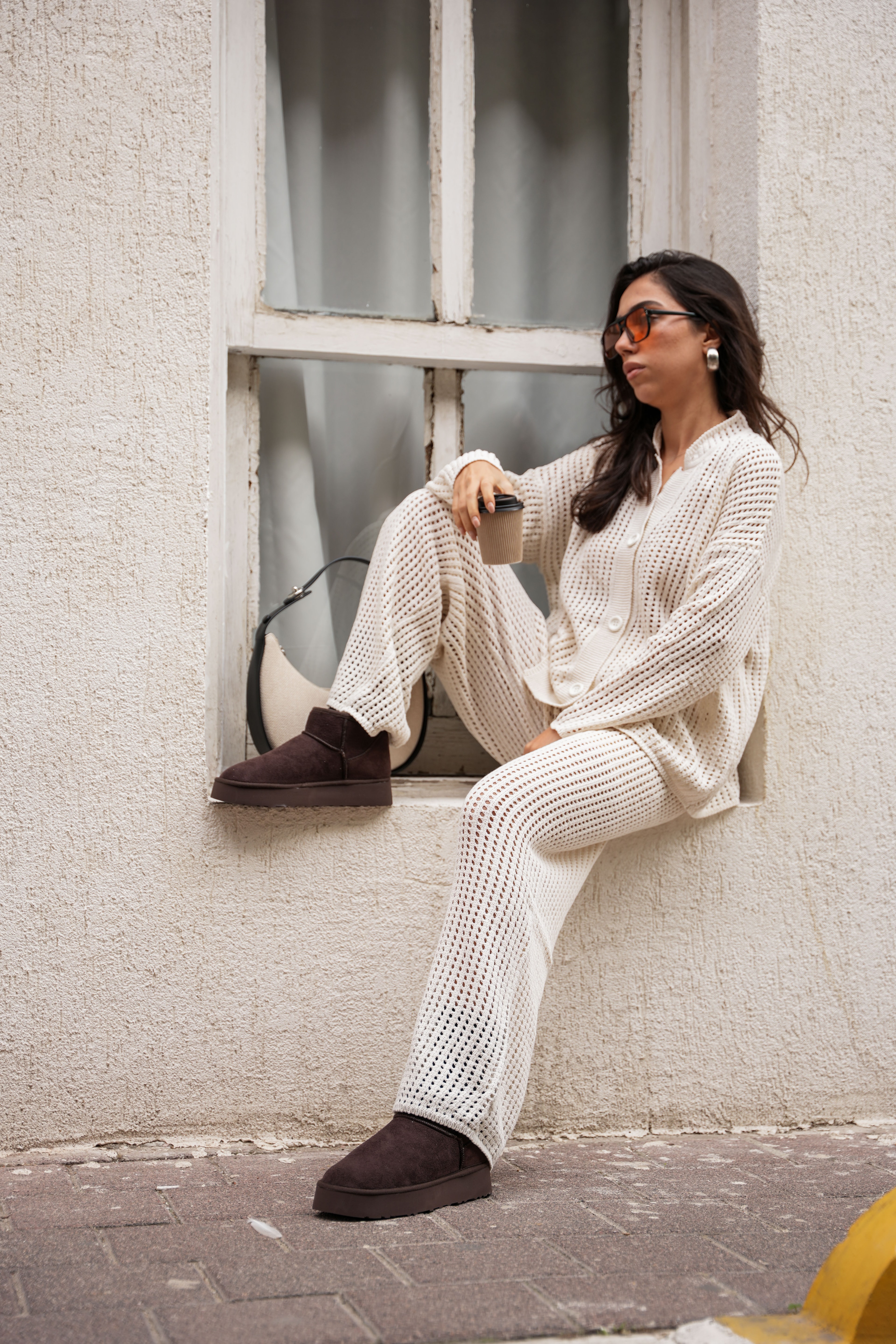 Kadın Mini Kahve Süet Içi Kürklü Kalın Taban Kadın Bot Perissa