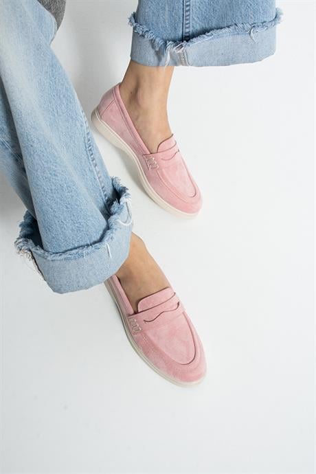 Pudra Süet Loafer Günlük Ayakkabı Kadın Gabby