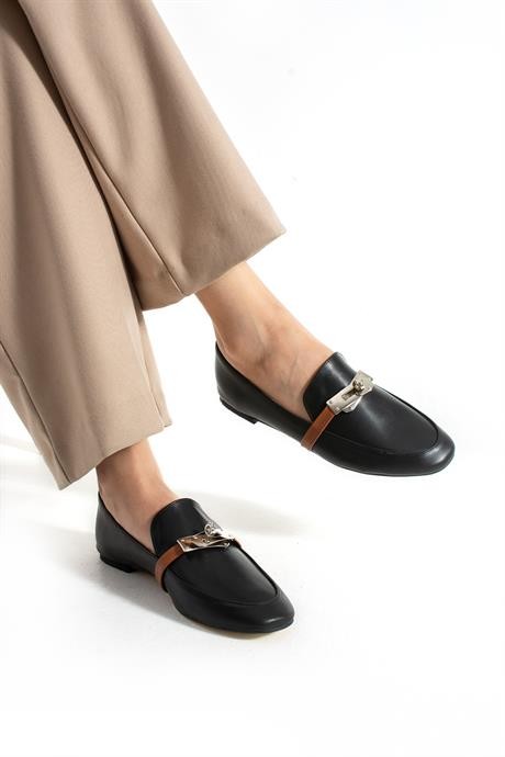 Kadın Loafer Tokalı Günlük Ayakkabı Loriza Siyah